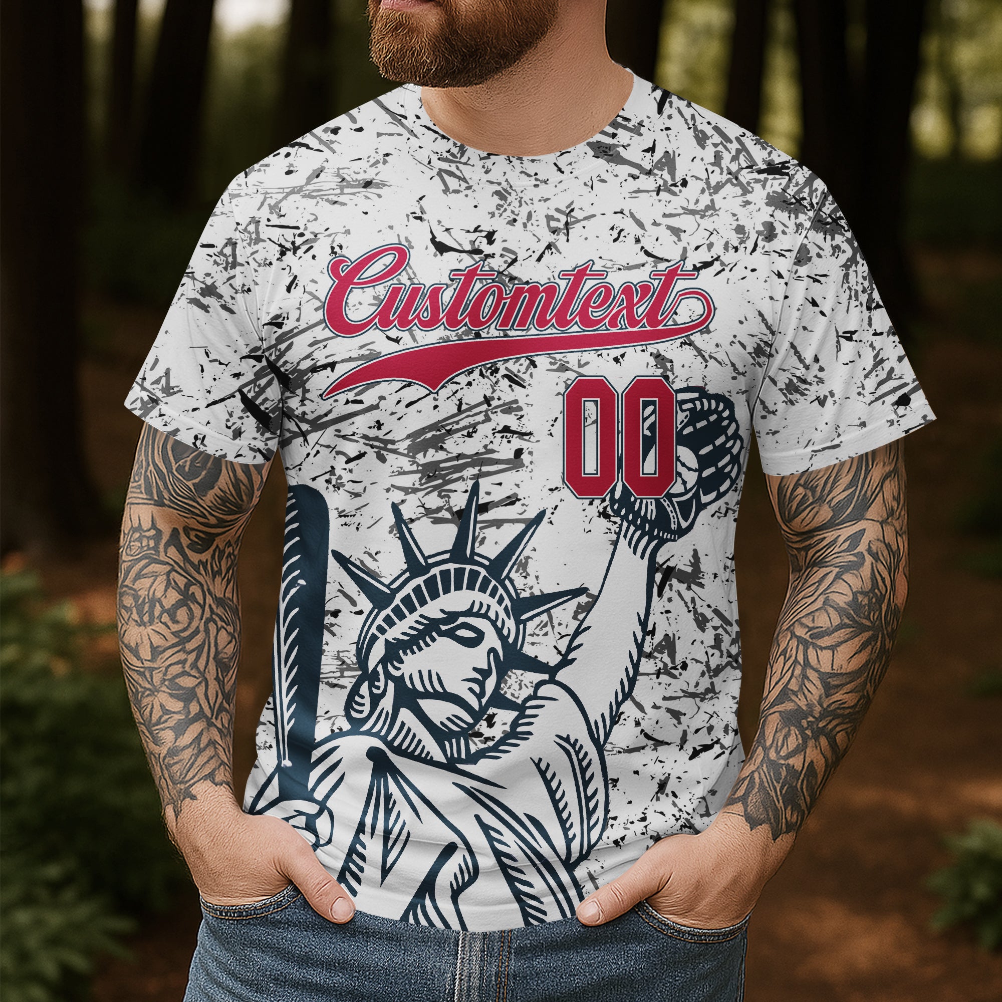 Straight Outta America Custom All Over Print Fourth Of July T-Shirt