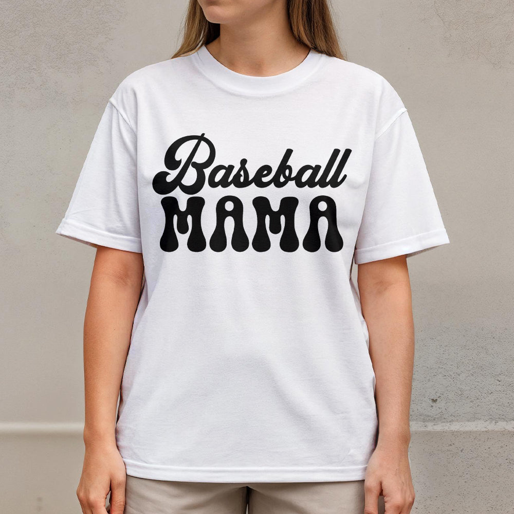 The Baseball Mama Tour - White and Black Baseball T-Shirt