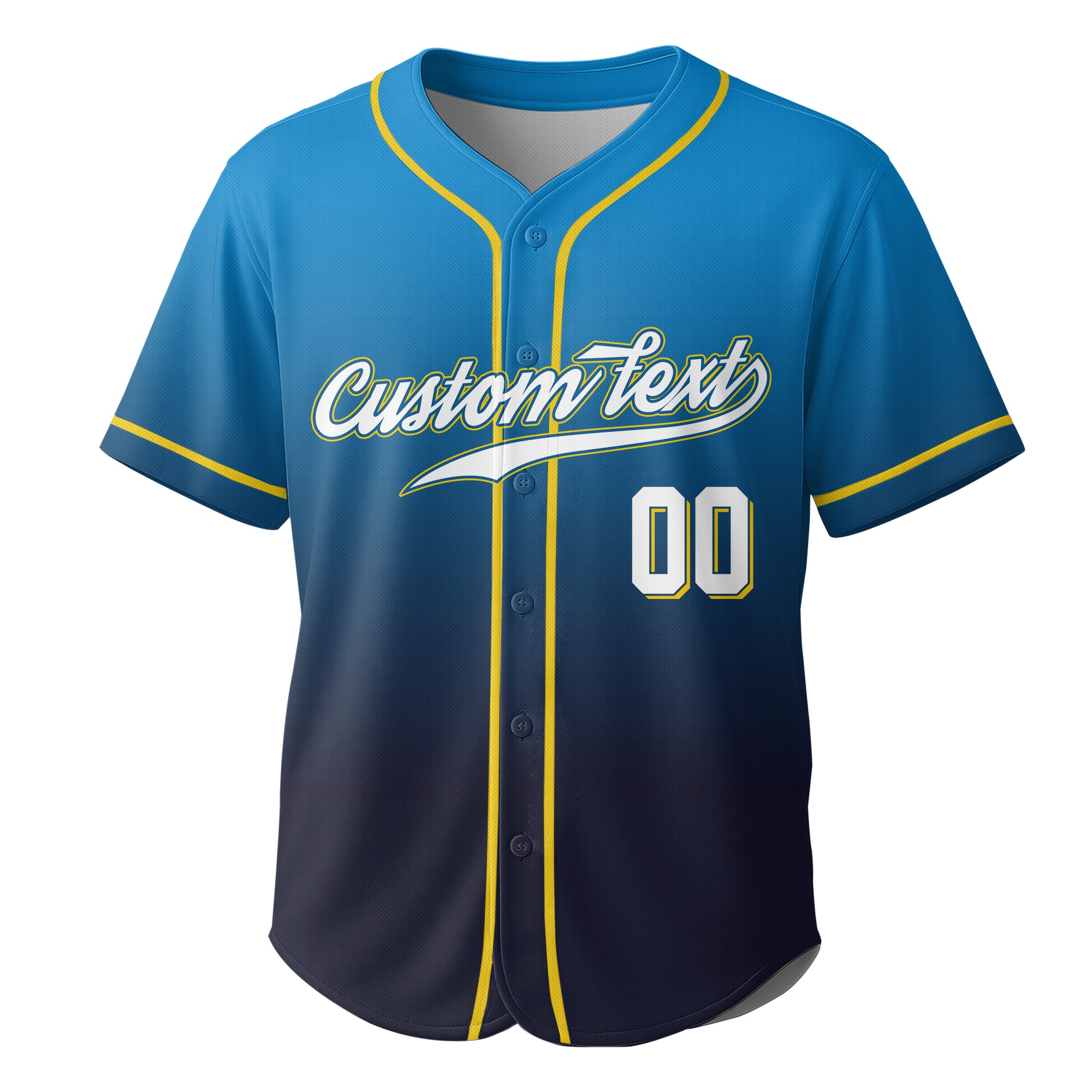 Double Slide - Custom Blue Black Gradient Baseball Jersey
