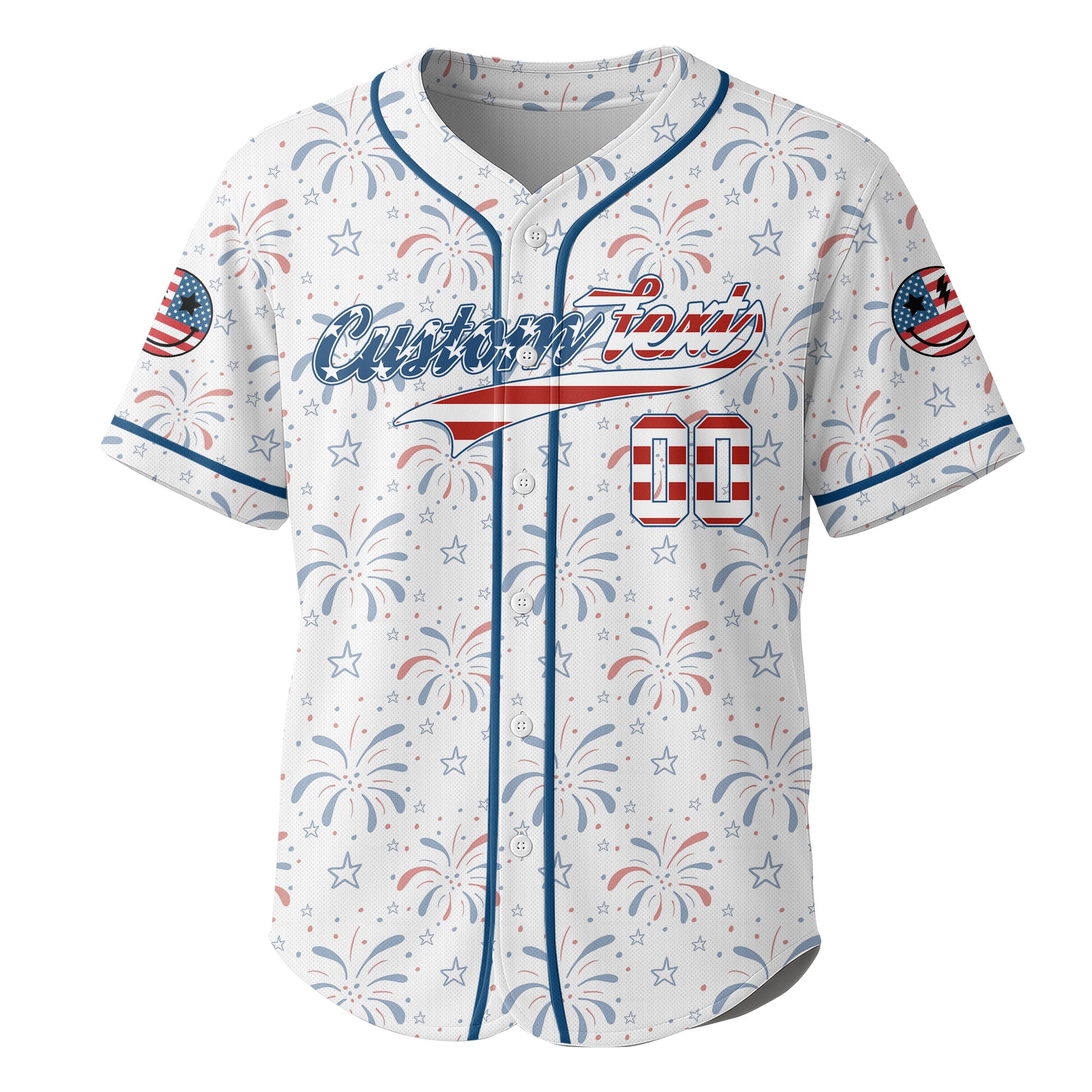 Game Day - Custom Fourth Of July Baseball Jersey