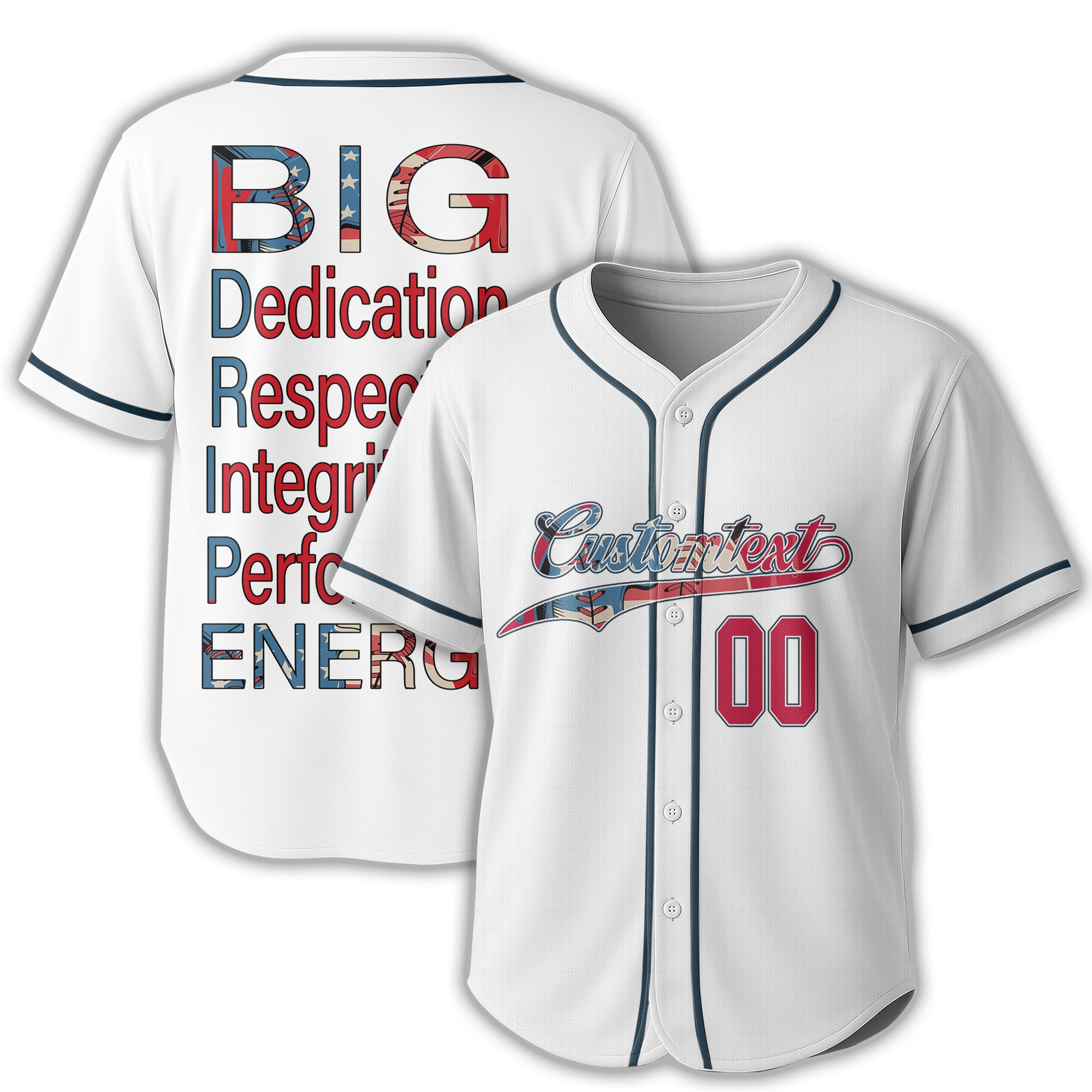 BIG D.R.I.P ENERGY - Custom Fourth Of July Baseball Jersey