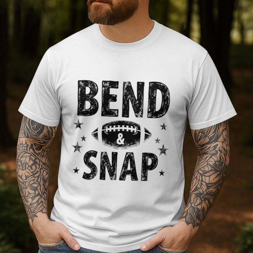Bend & Snap Football - Black and White Tshirt for Football Season