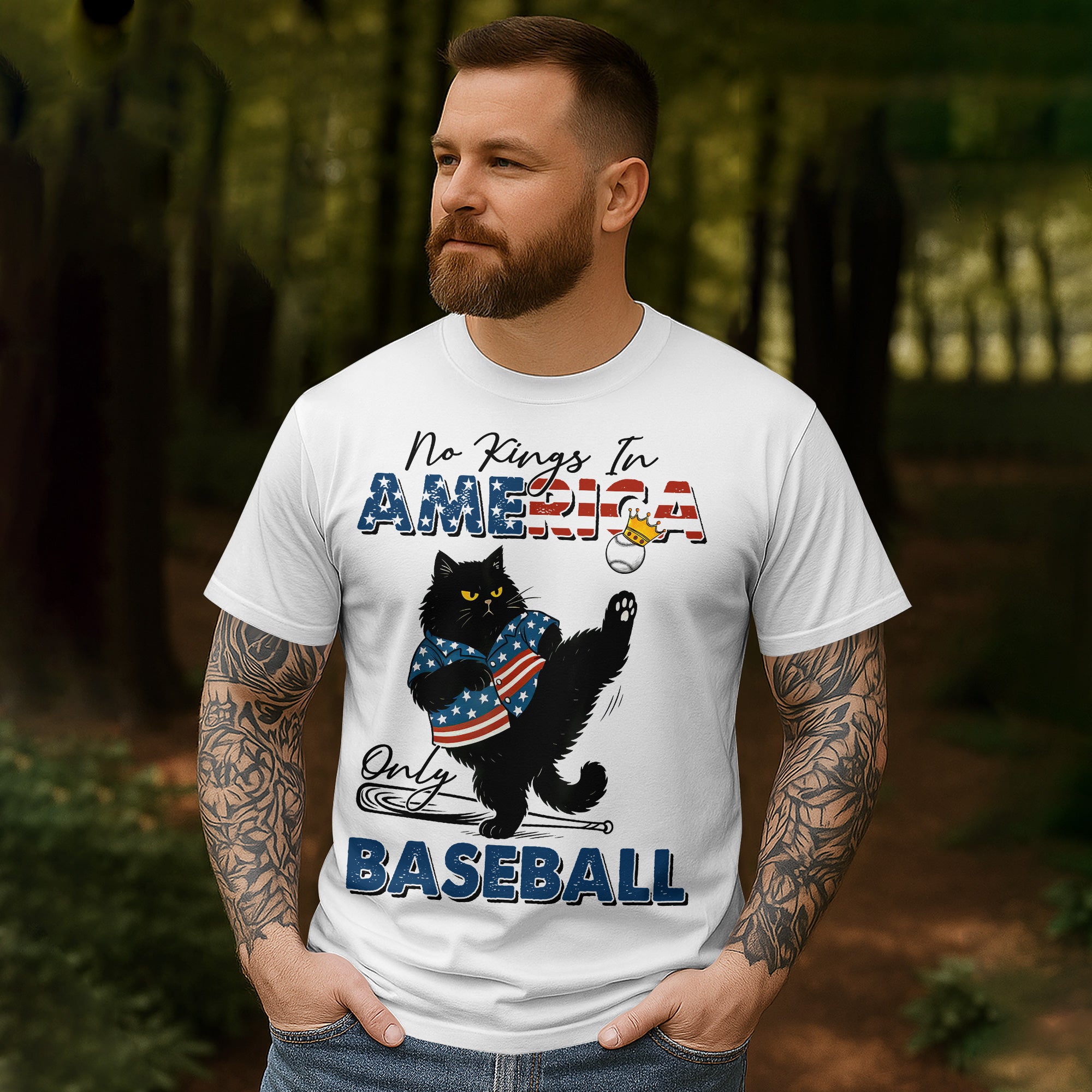 No Kings In America, Only Baseball Funny Baseball Meme T-Shirt, Patriotic Shirt, Baseball Liberty Shirt, Social Justice Shirt