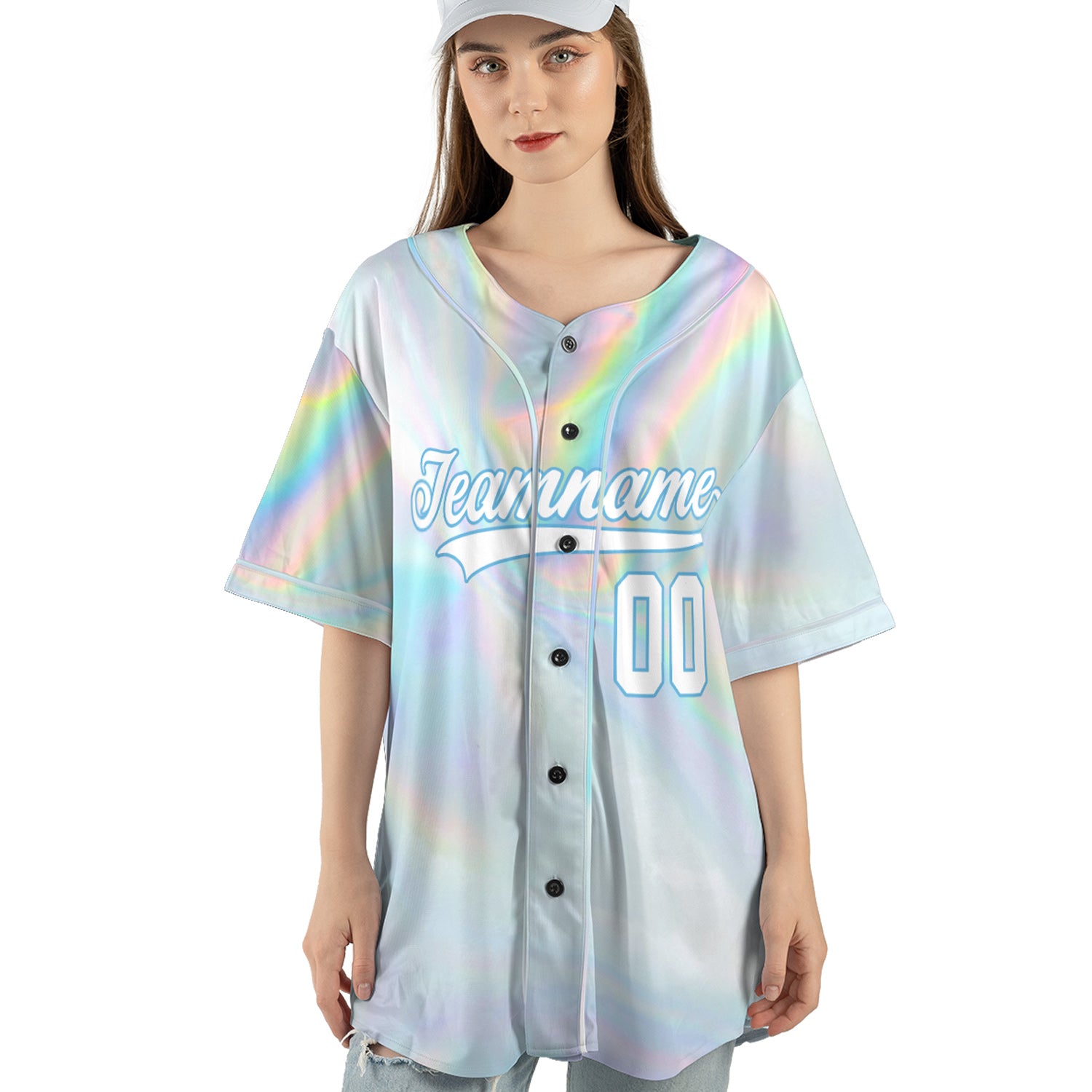 Iridescent Fade Baseball Jersey – Custom Prism Vibe