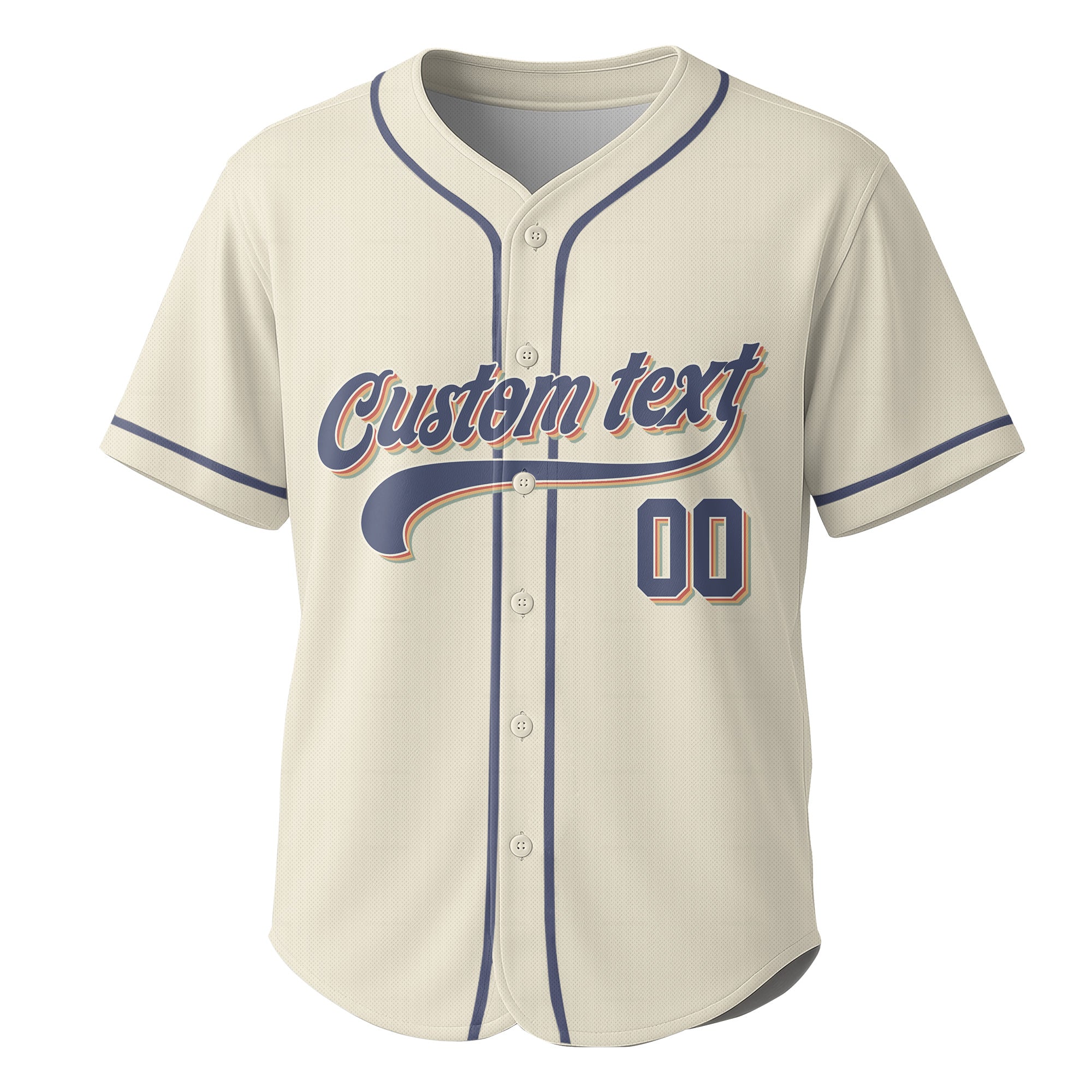 Take Me Out To The Ball Game - Custom Cream Navy Retro Baseball Jersey