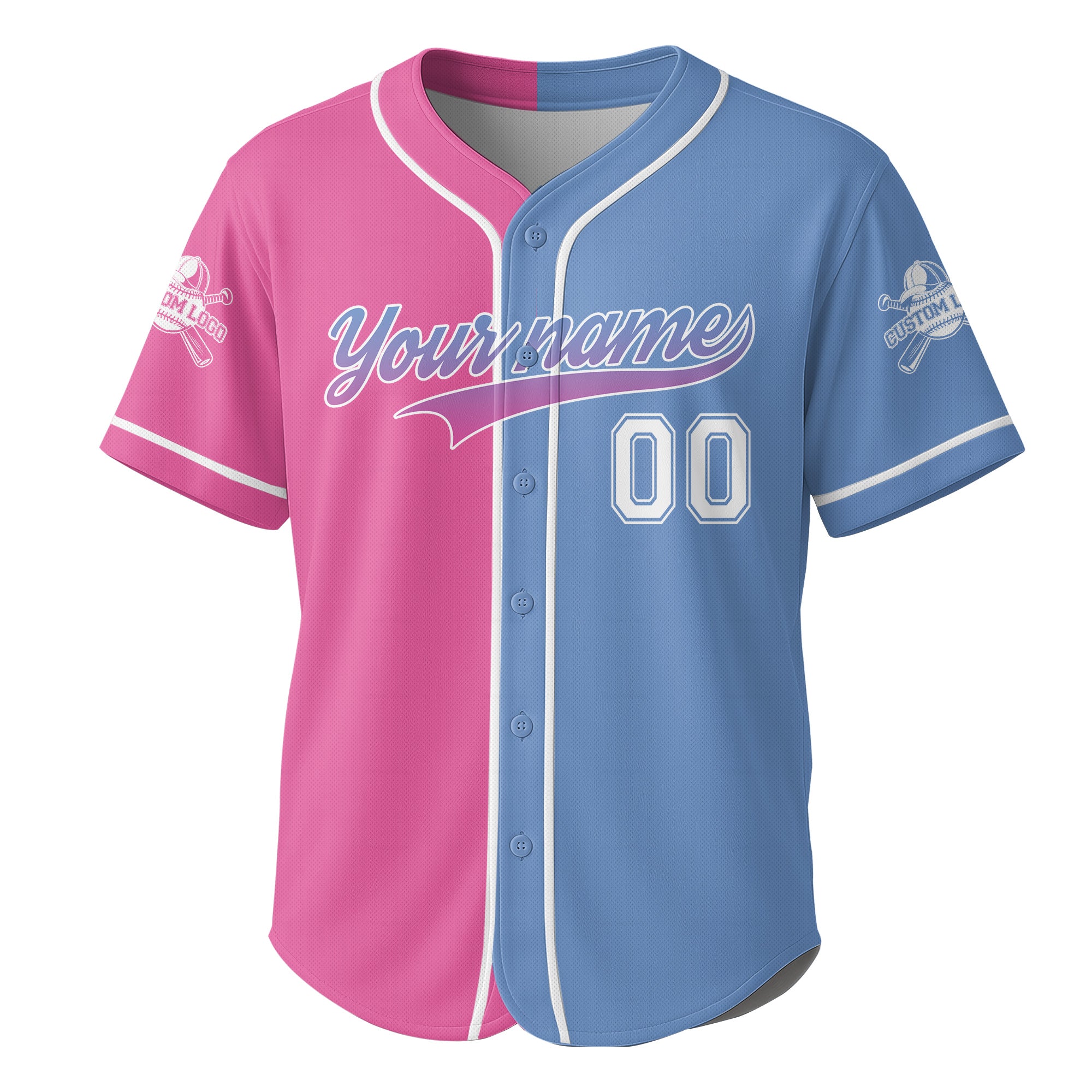 All The Pretty Girls Walk Like This - Custom Blue and Pink Baseball Jersey