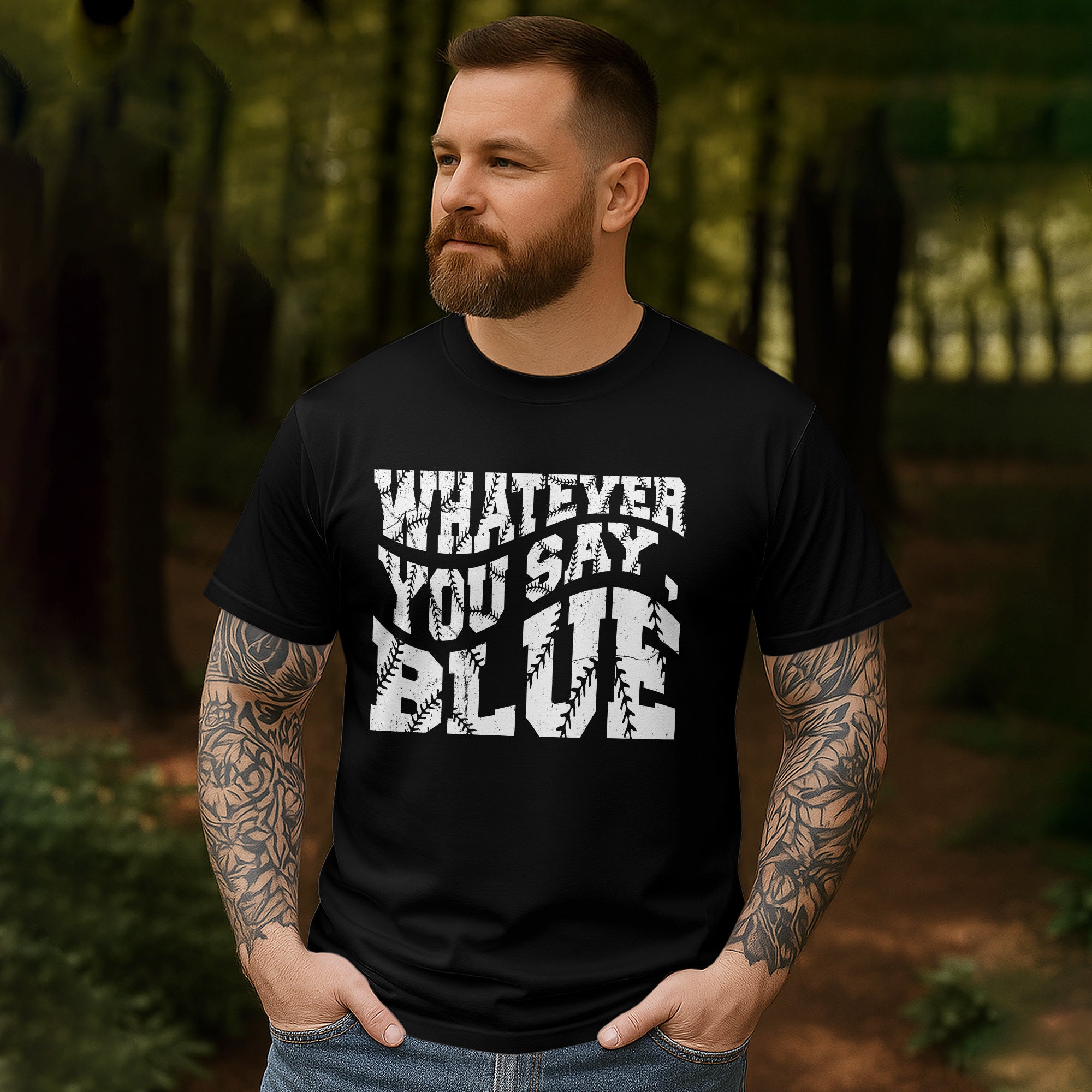 Whatever You Say Blue Baseball T-Shirt