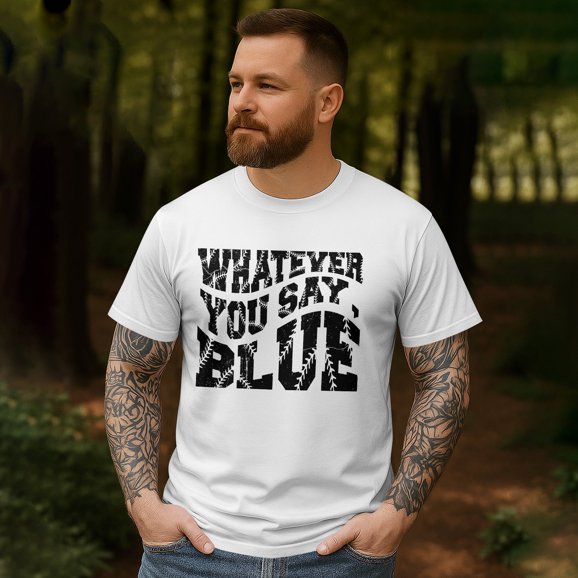 Whatever You Say Blue Baseball T-Shirt