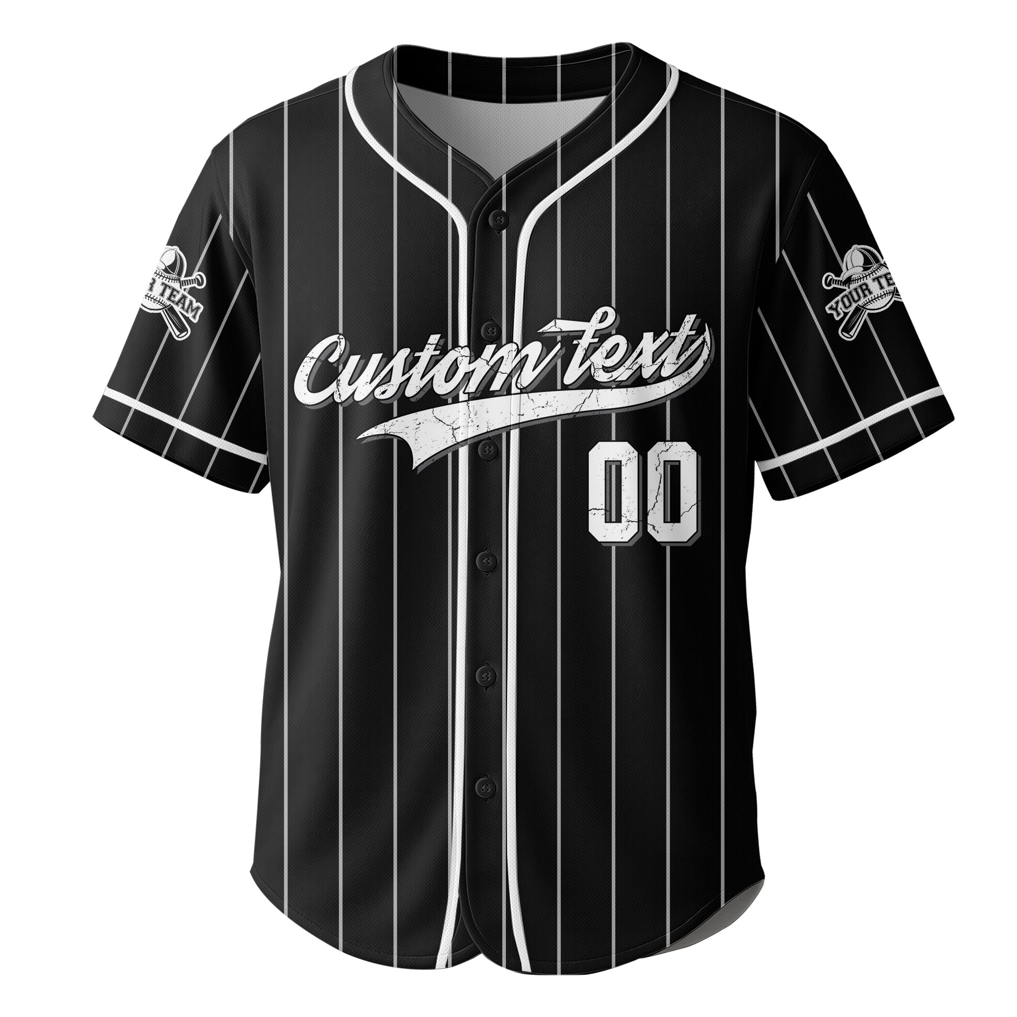Trust Your Ability - Custom Black and White Stripes Baseball Jersey