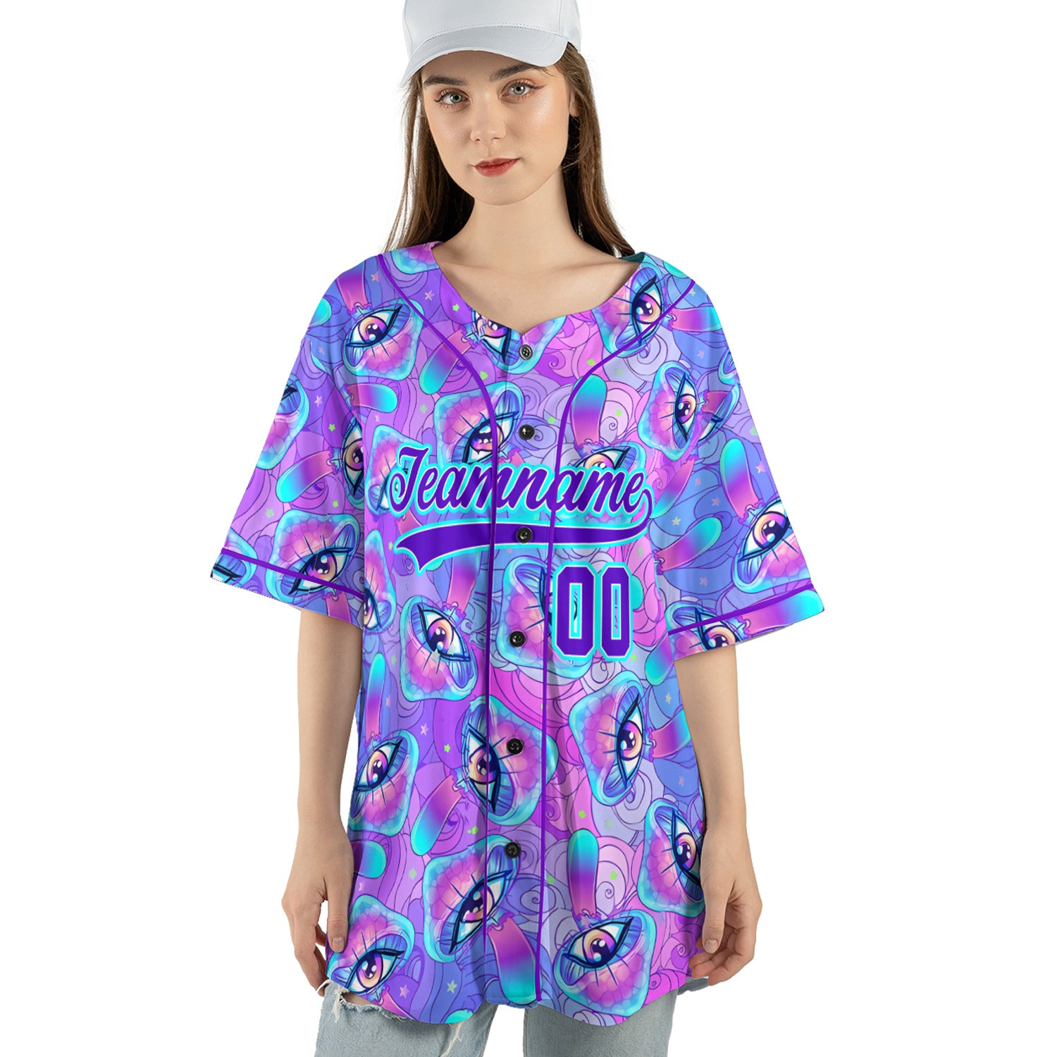 Custom Baseball Jersey - Pastel Oil Swirl