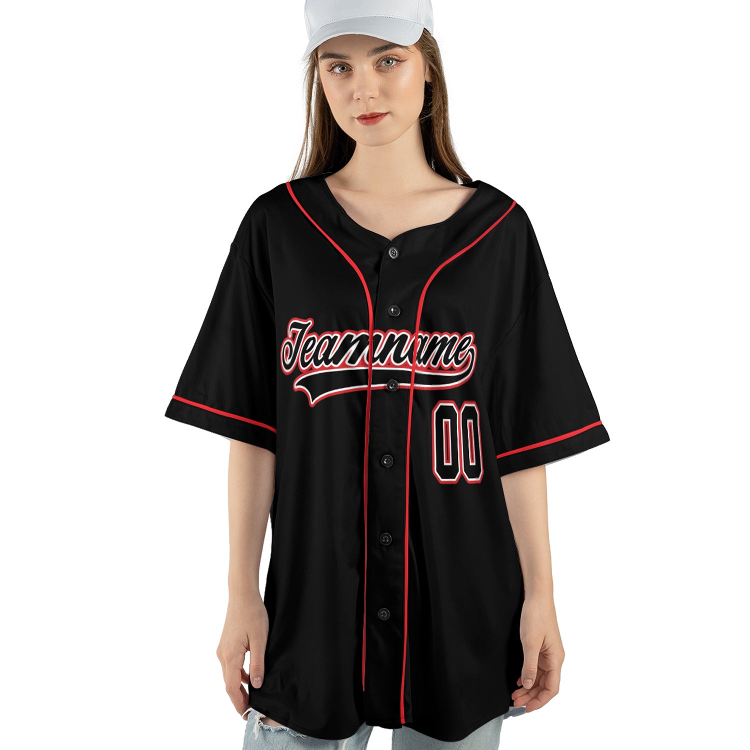 Midnight Flame – Custom Name & Logo Baseball Jersey