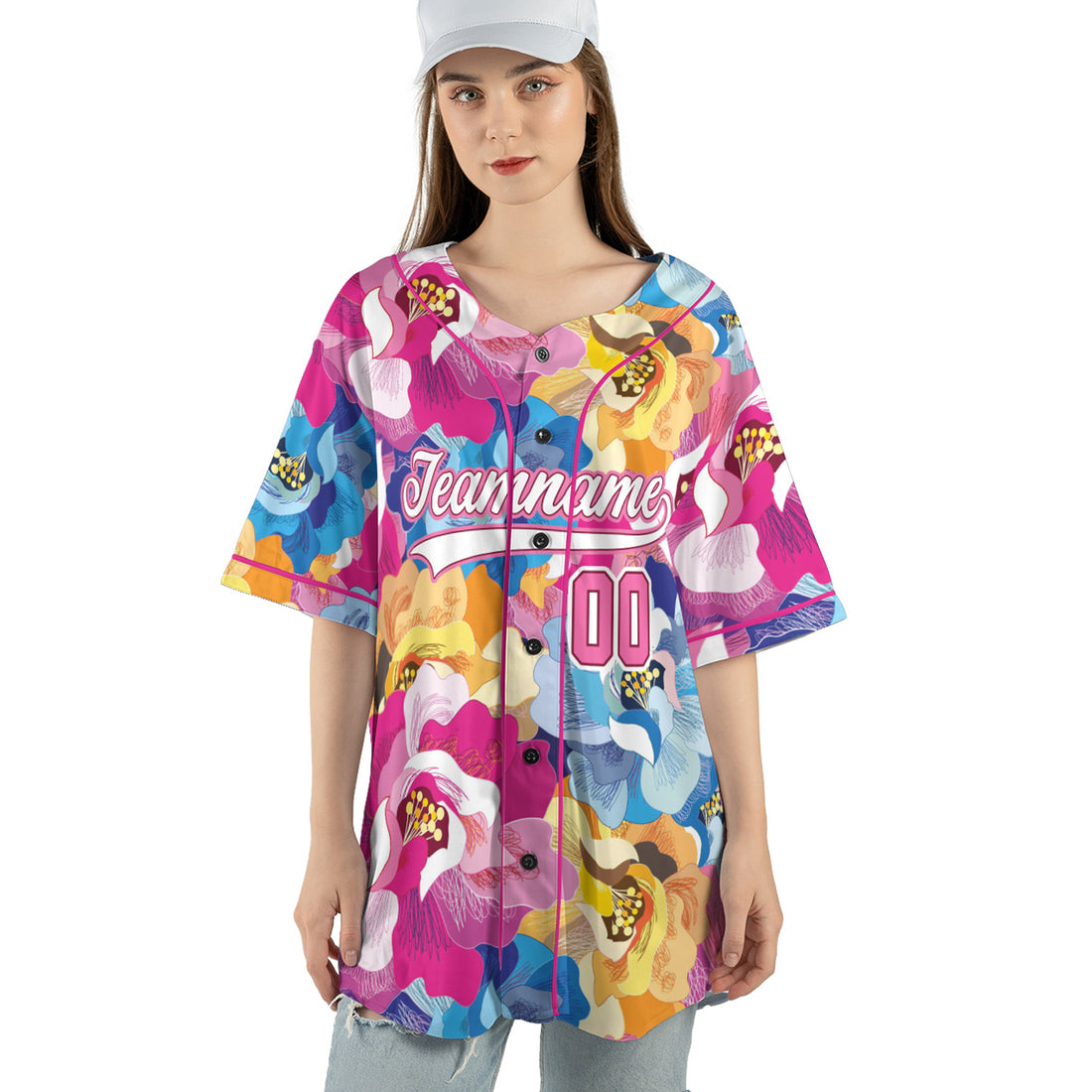 Custom Baseball Jersey – Full Bloom Floral