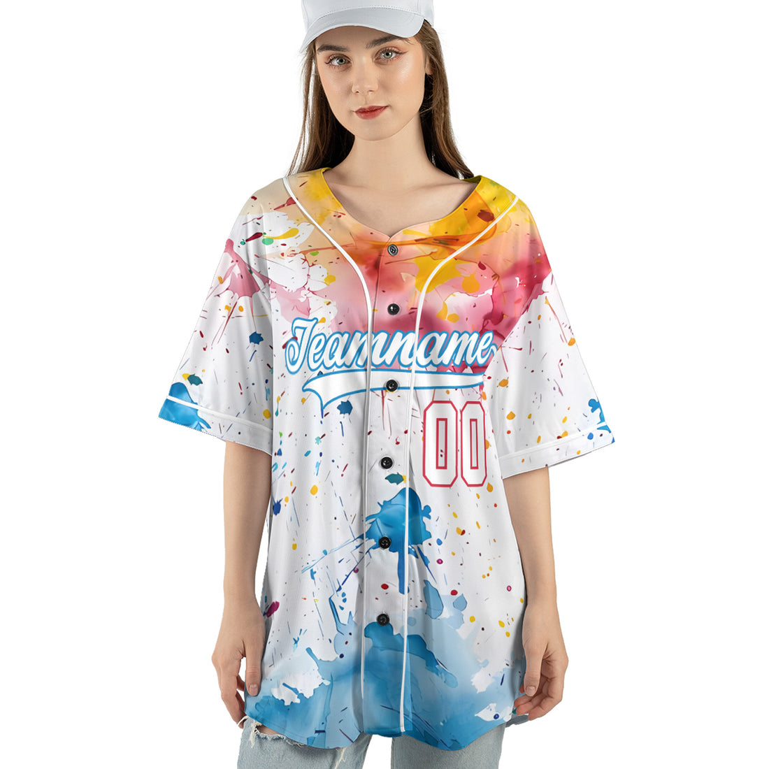 Custom Baseball Jersey - Splash Art Background