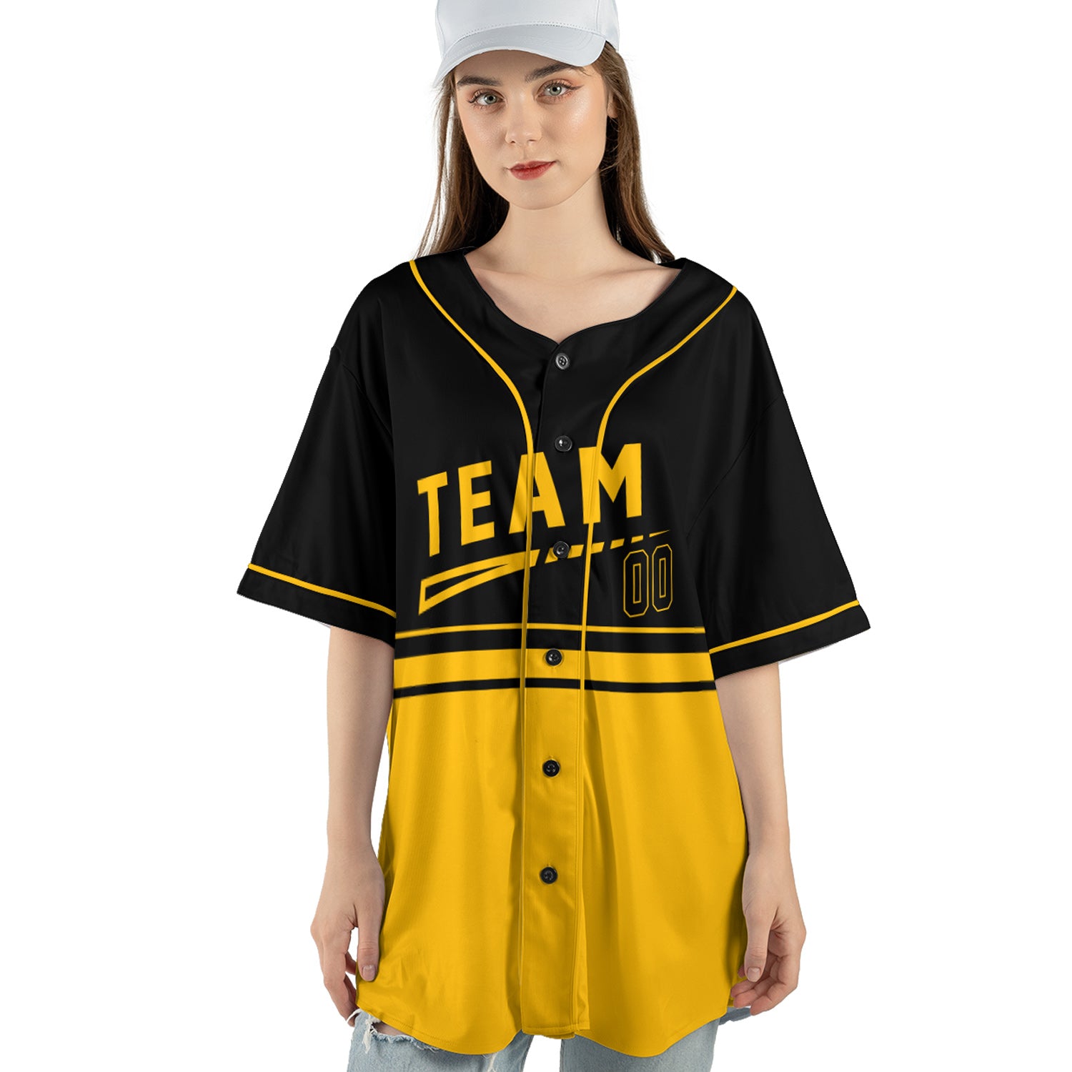 Custom Black-Gold Performance Baseball Jersey