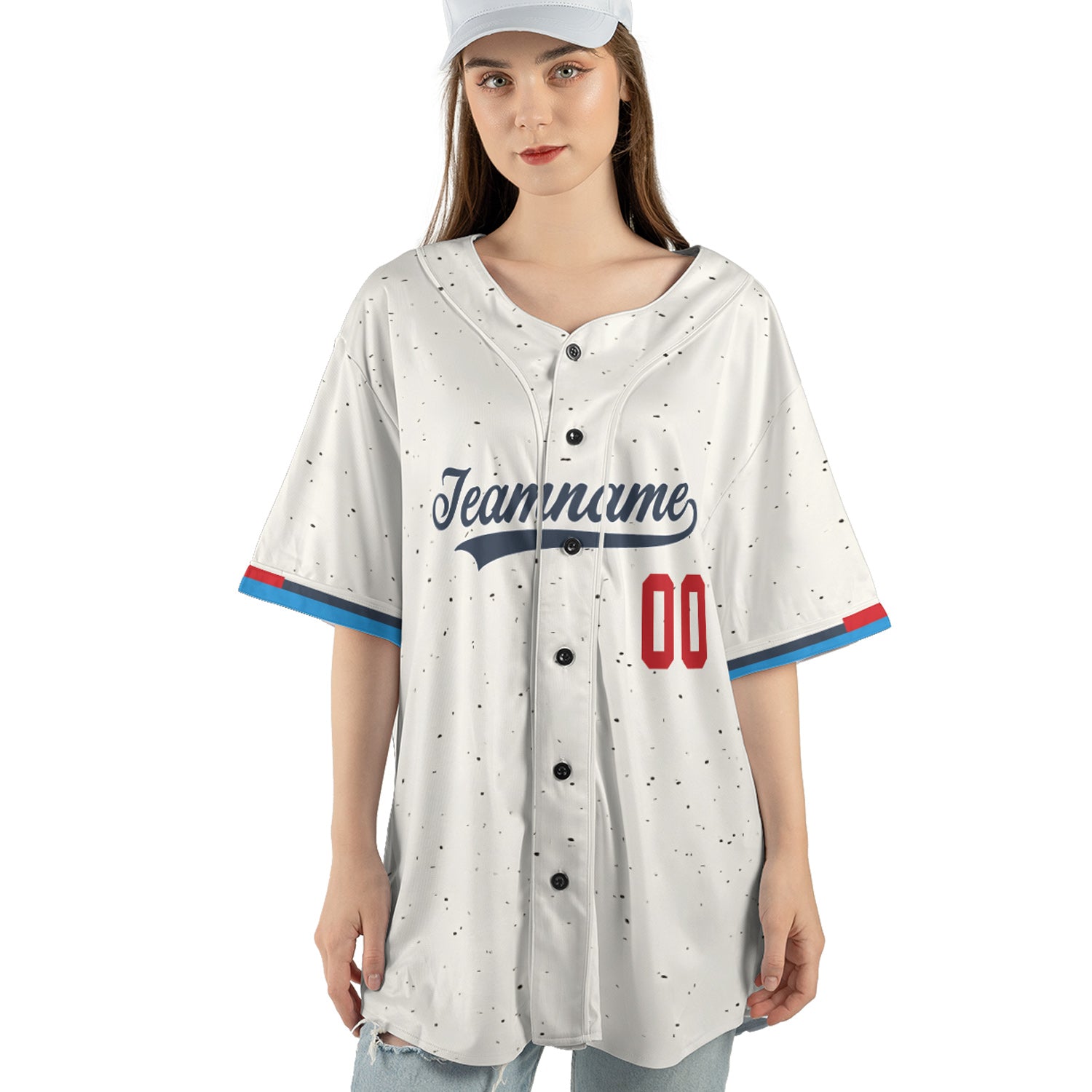 Speckled Cream Custom Jersey – Personalized Name & Logo on Retro-Inspired Classic