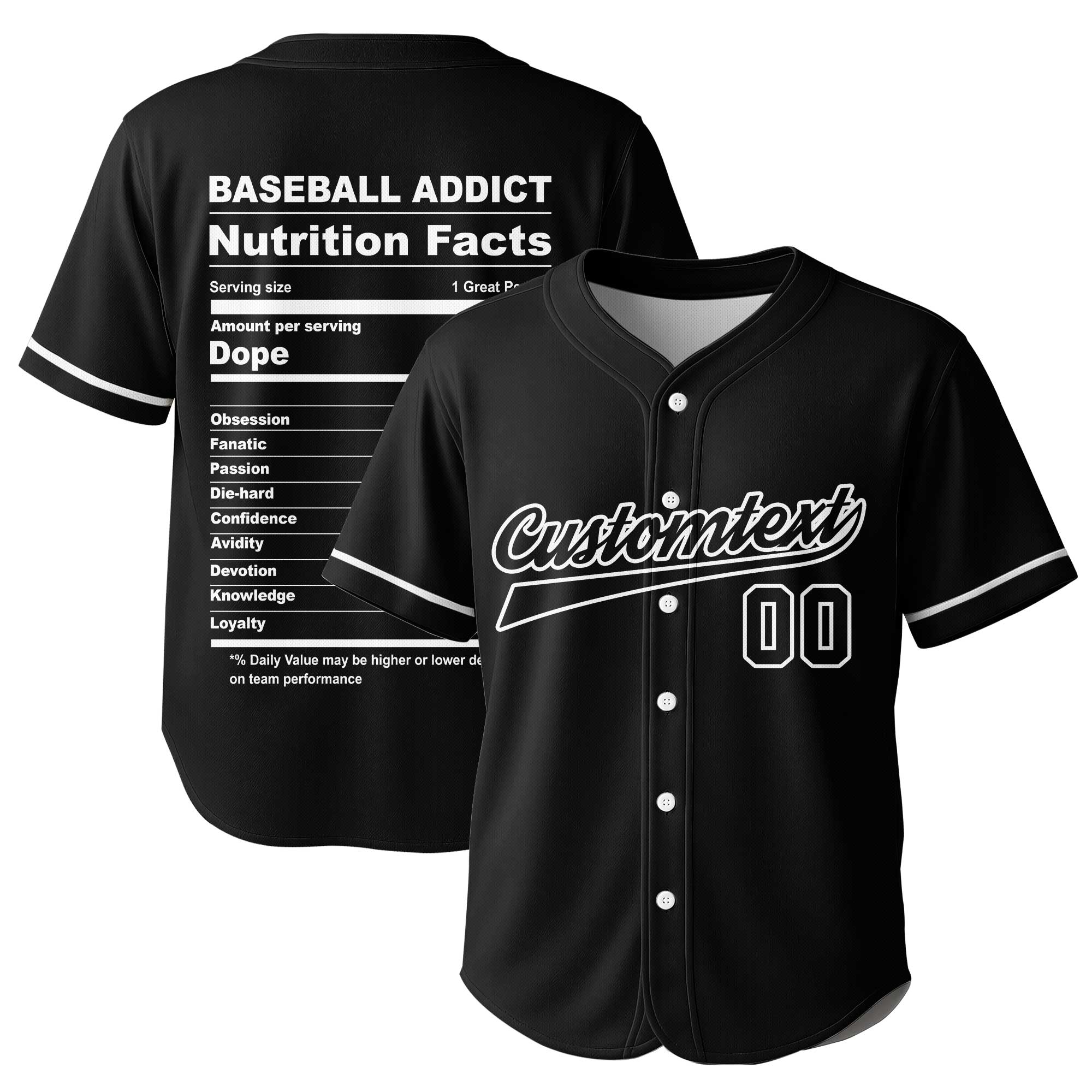 Baseball Lover Facts - Custom Red and White Stripes Baseball Jersey