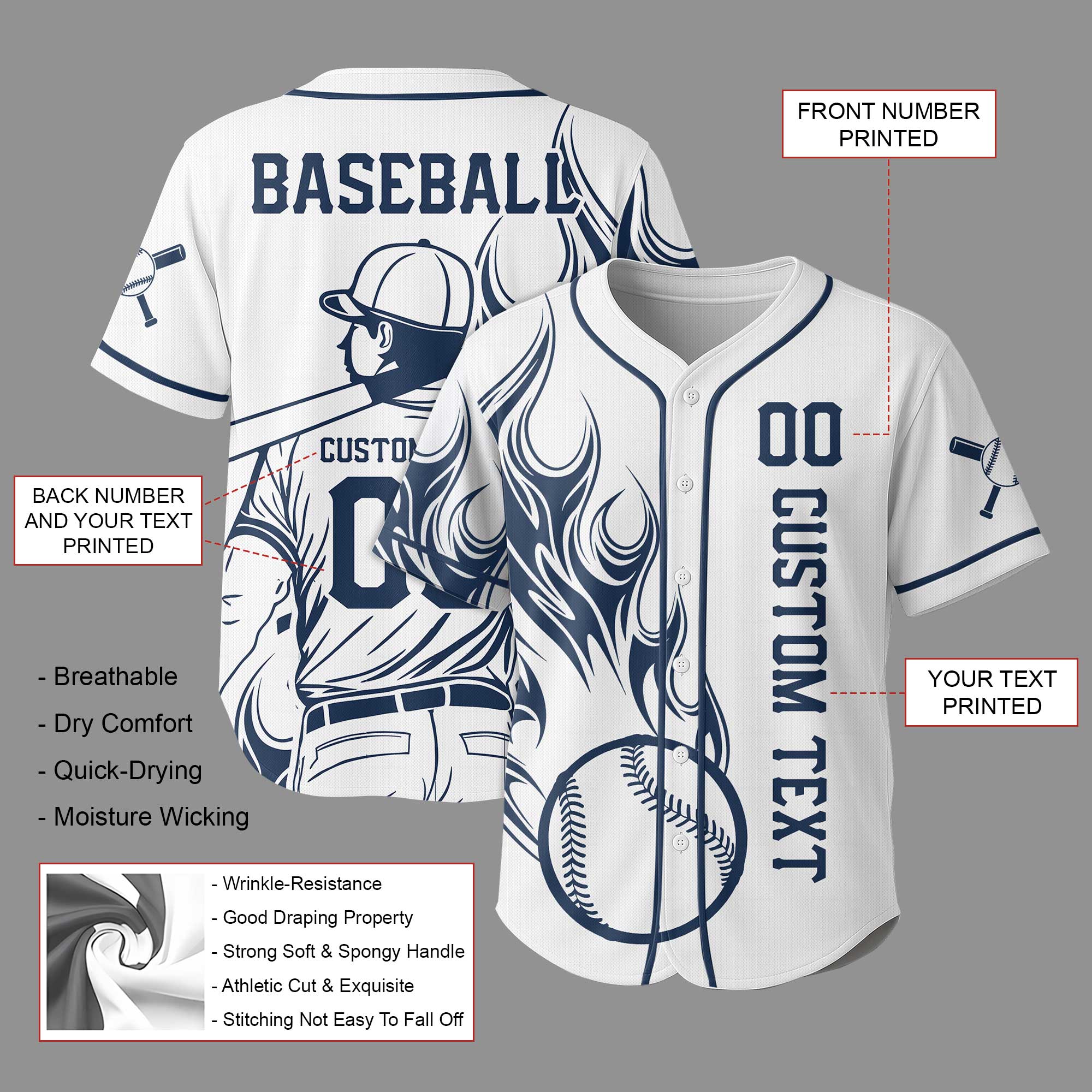 Personalized Baseball Sport Team baseball jersey, 3D Baseball Jersey