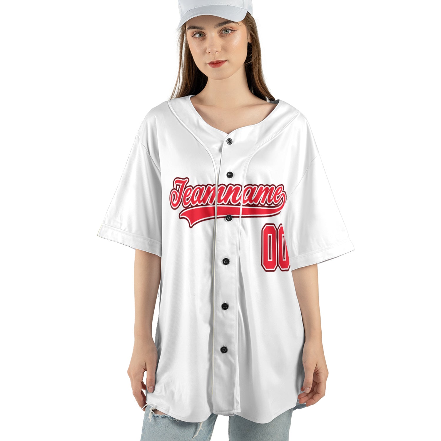 Whiteflare Crimson – Custom Name & Logo Baseball Jersey