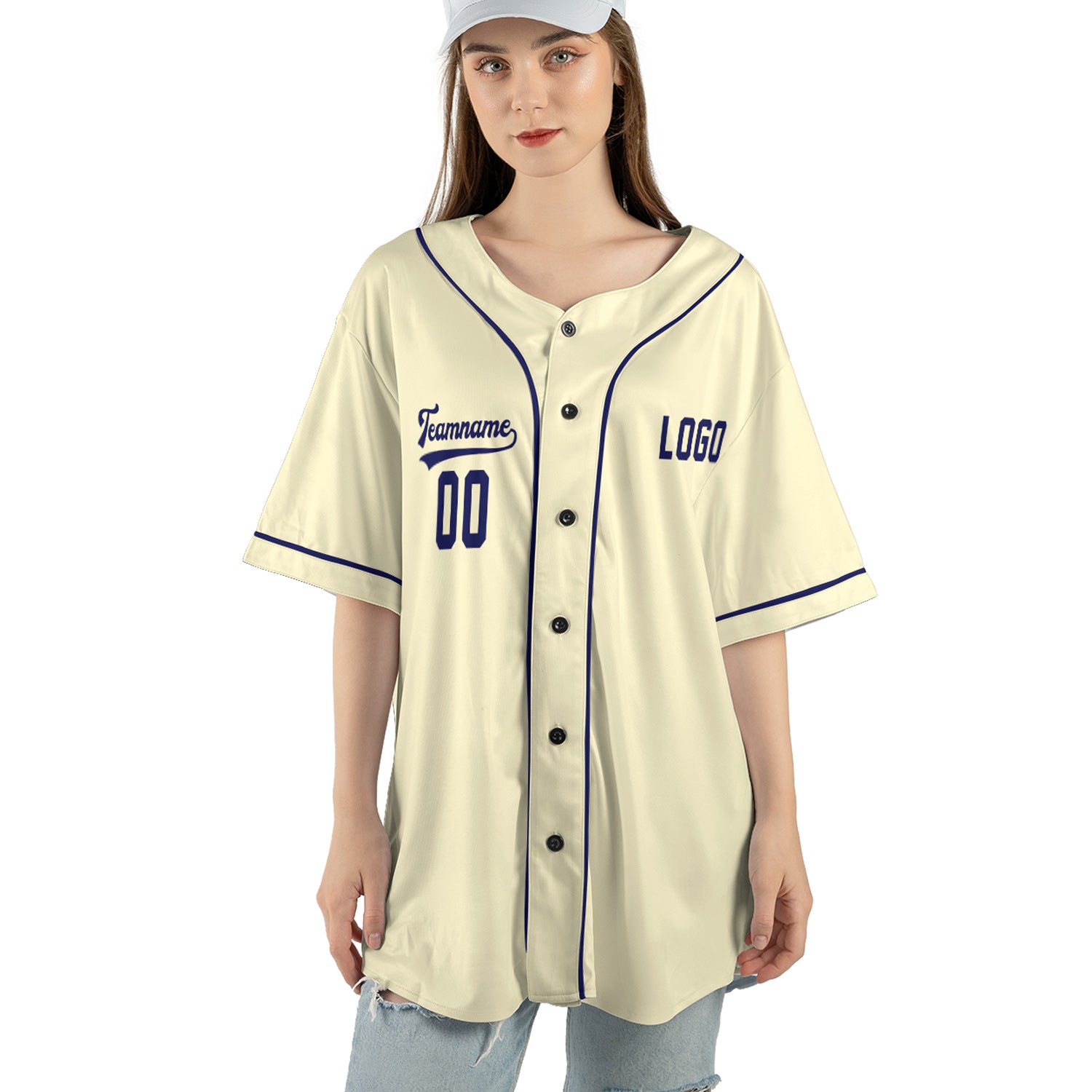Vintage Cream Custom Jersey – Personalized Name & Team Logo