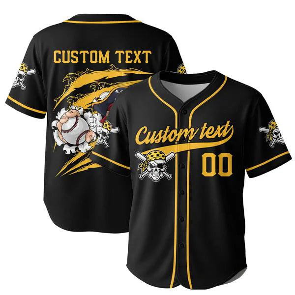 Custom Black Yellow Baseball Custom Name, Custom Number Jersey