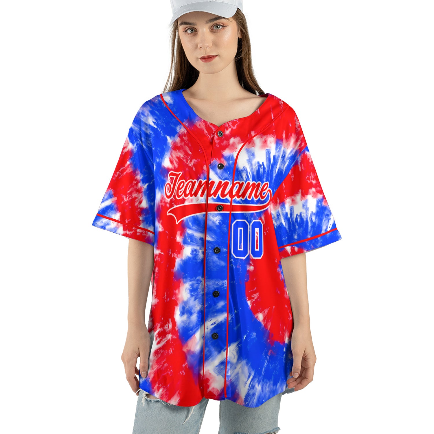 Custom Baseball Jersey – Pink-Blue Retro Split