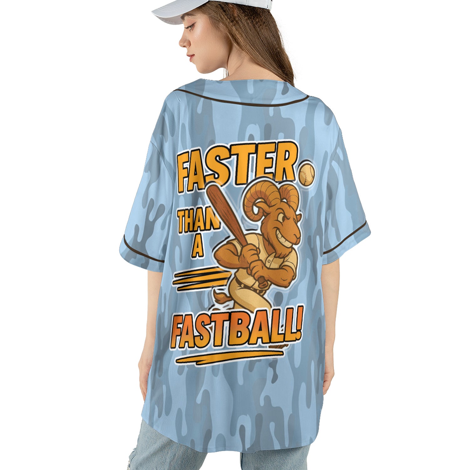 Aries Zodiac Baseball Jersey – Blue Camo FlameStrike Edition