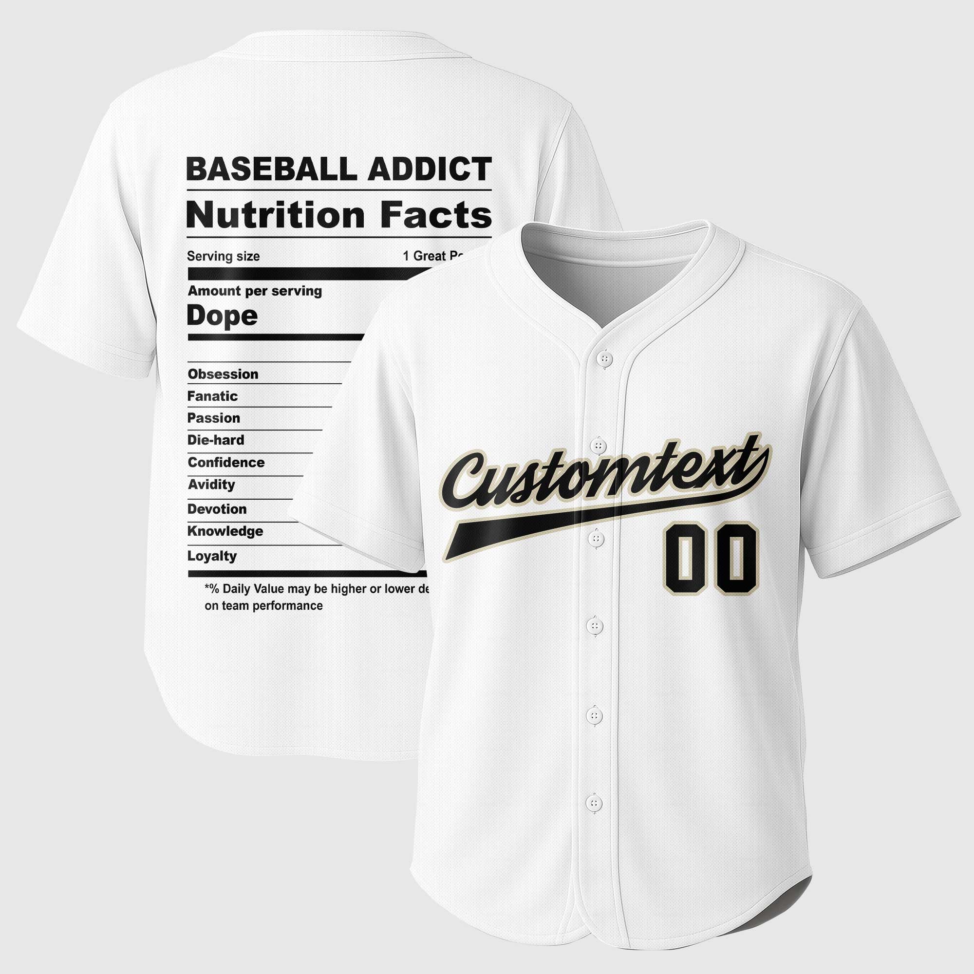 Baseball Lover Facts - Custom Red and White Stripes Baseball Jersey