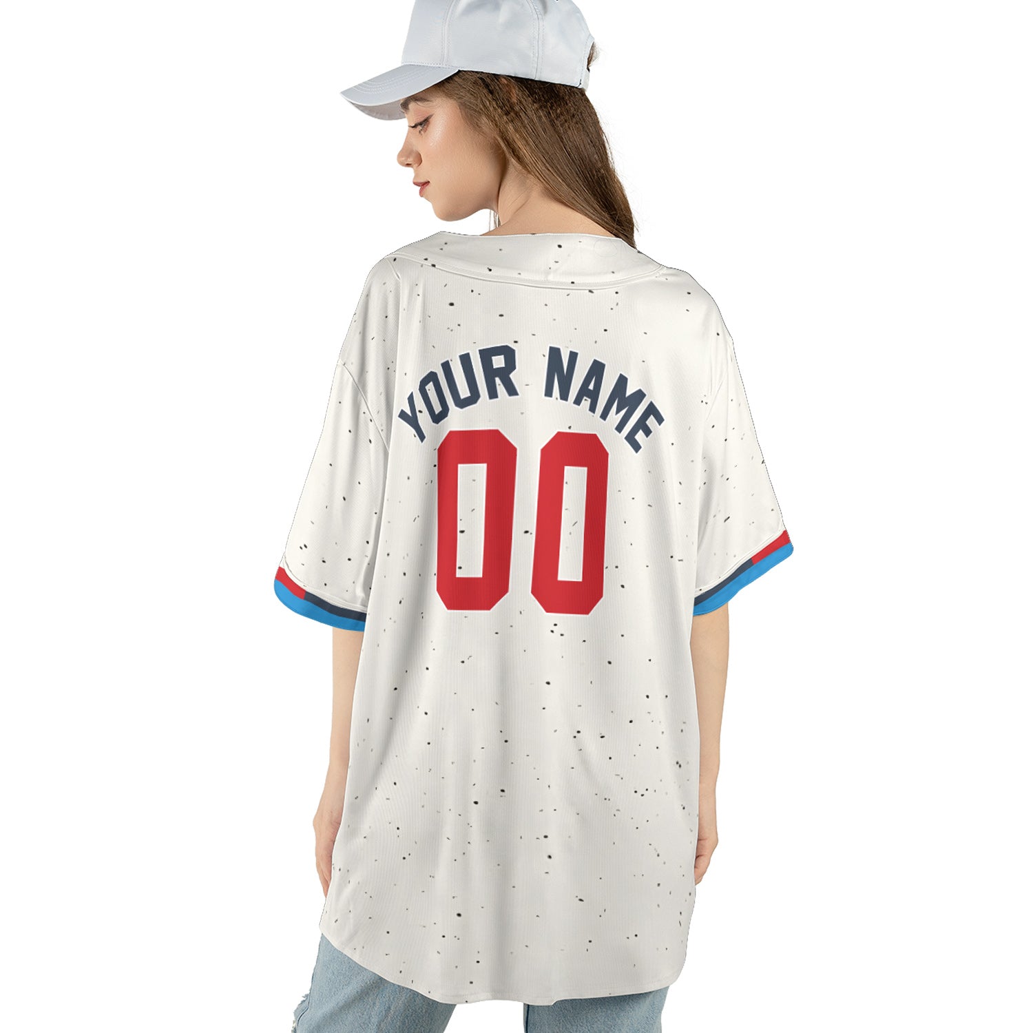 Speckled Cream Custom Jersey – Personalized Name & Logo on Retro-Inspired Classic
