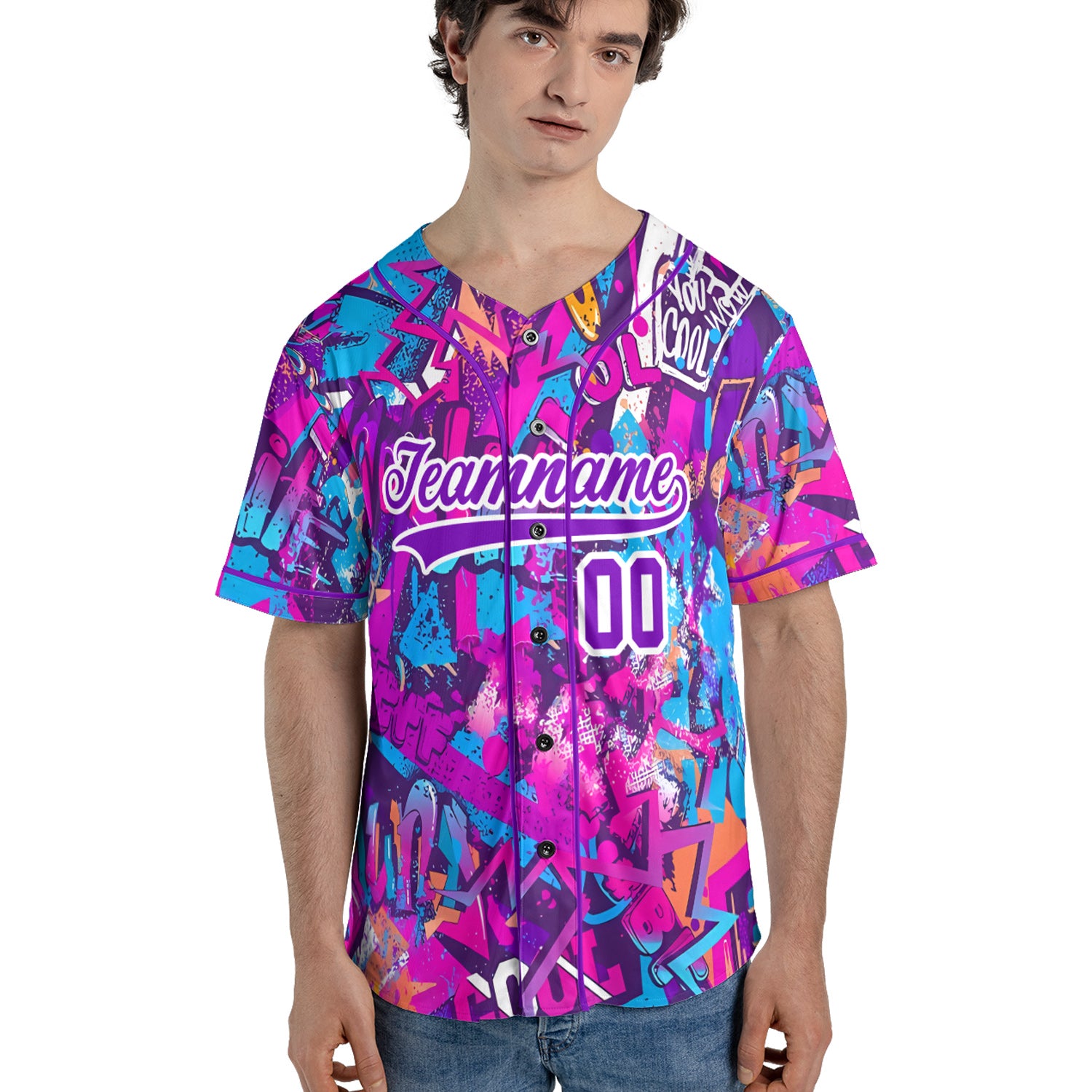 Custom Baseball Jersey - Graffiti Street Pop Art