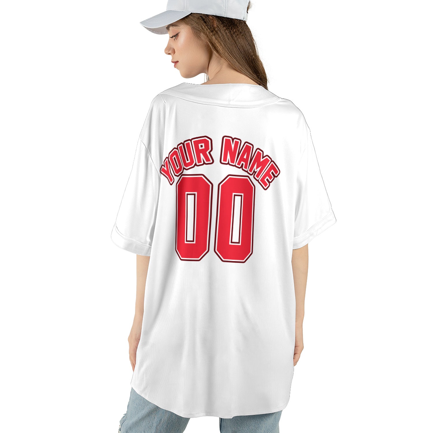 Whiteflare Crimson – Custom Name & Logo Baseball Jersey