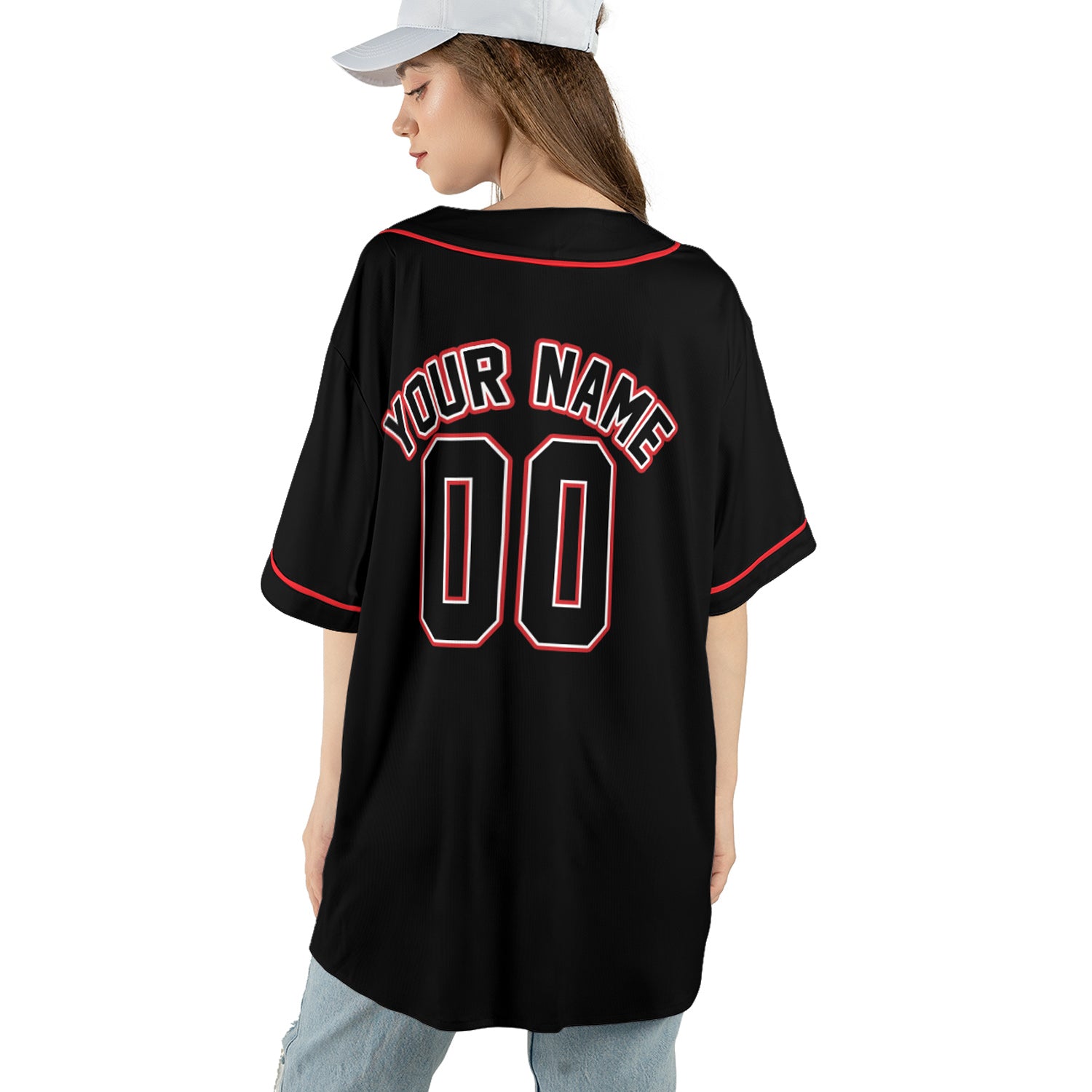 Midnight Flame – Custom Name & Logo Baseball Jersey