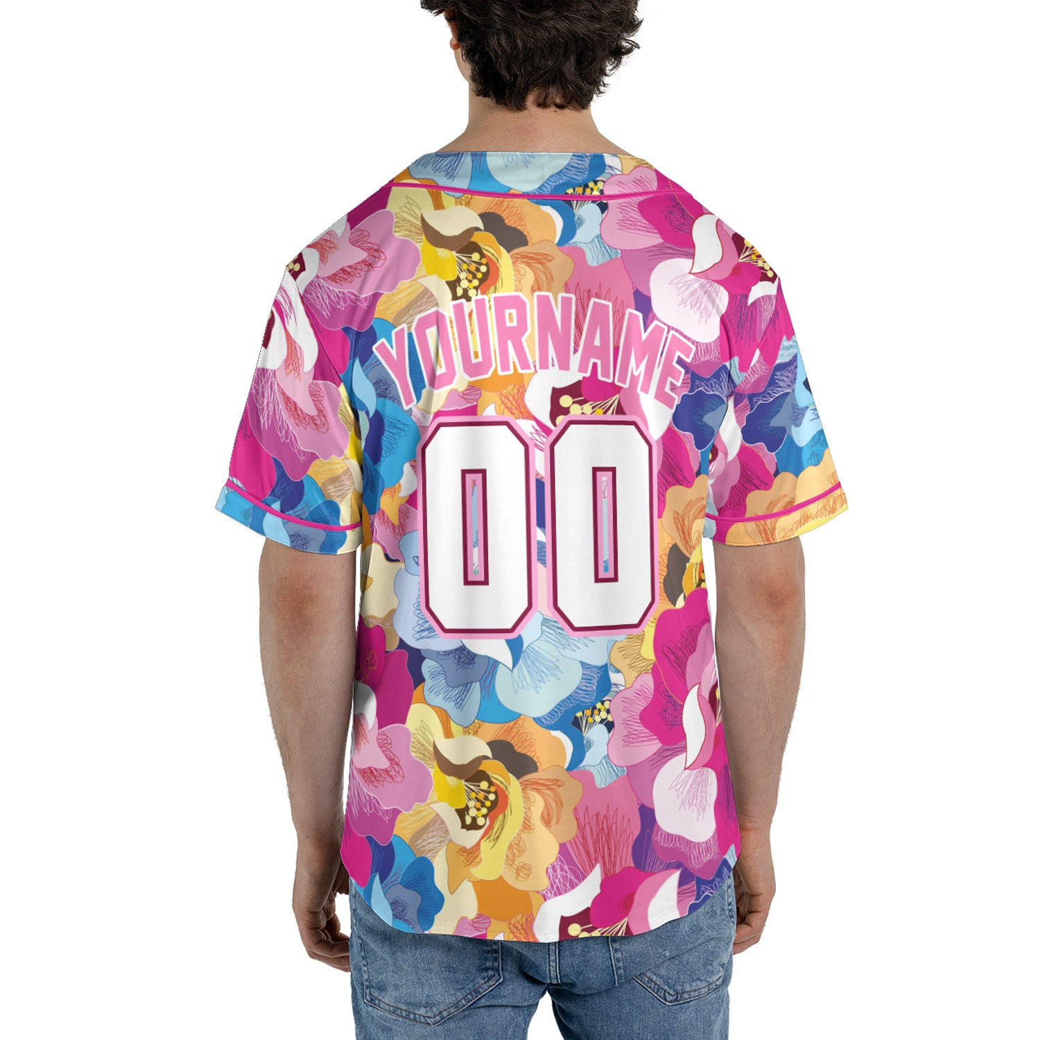 Custom Baseball Jersey – Full Bloom Floral