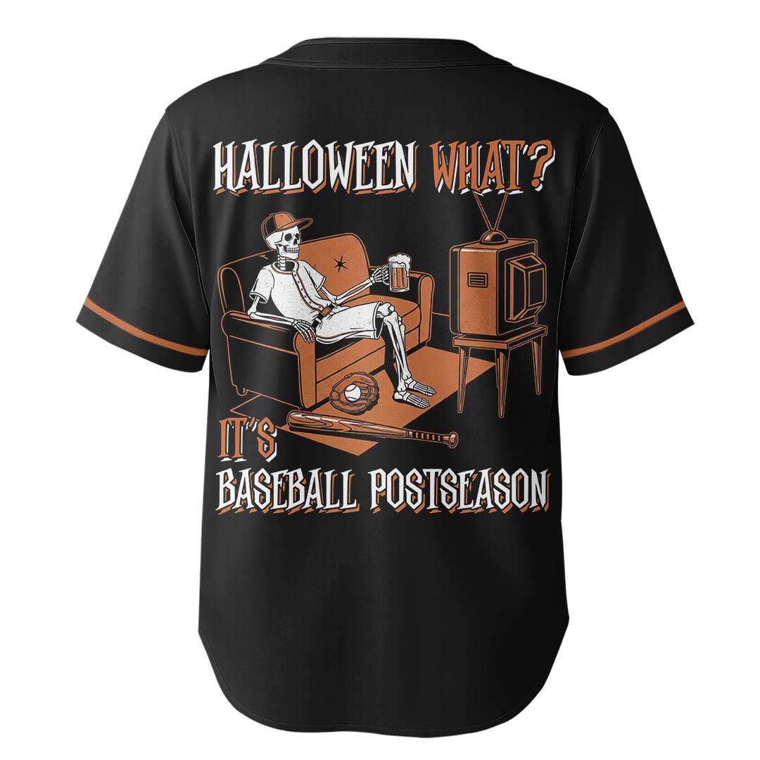 It's Baseball Postseason - Custom Black Orange Halloween Baseball Jersey