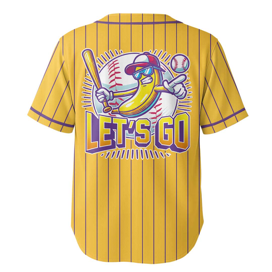 Let's Go - Custom Yellow Baseball Jersey