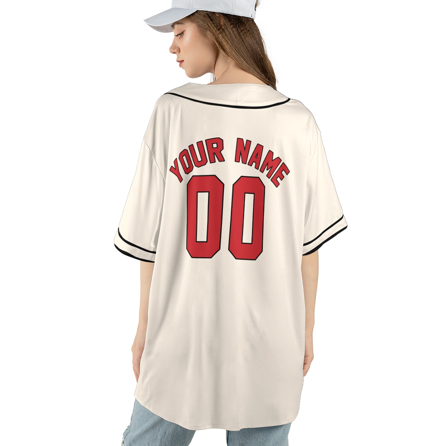 Retro Cream Hustle – Custom Name & Logo Baseball Jersey with Vintage Black Trim