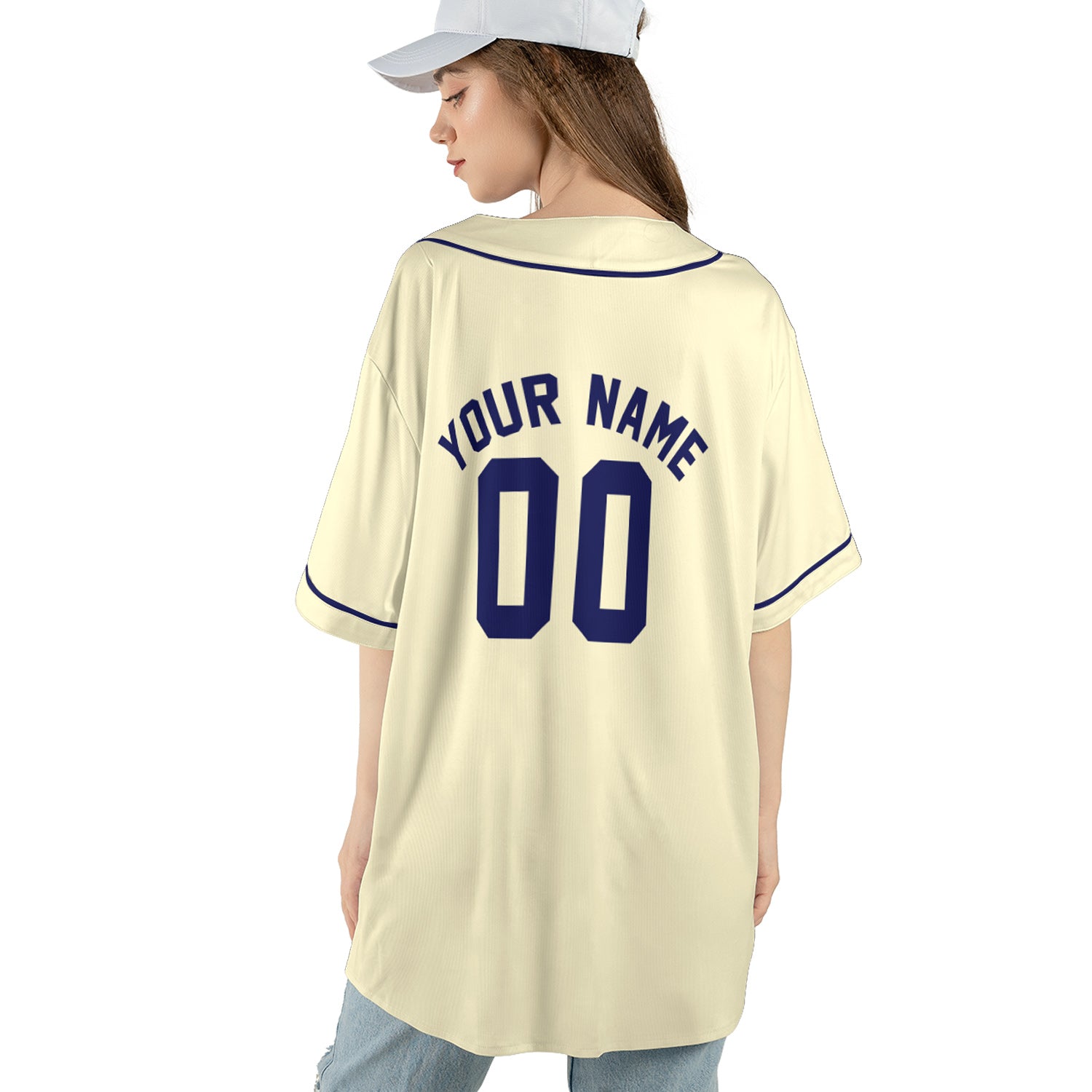 Vintage Cream Custom Jersey – Personalized Name & Team Logo