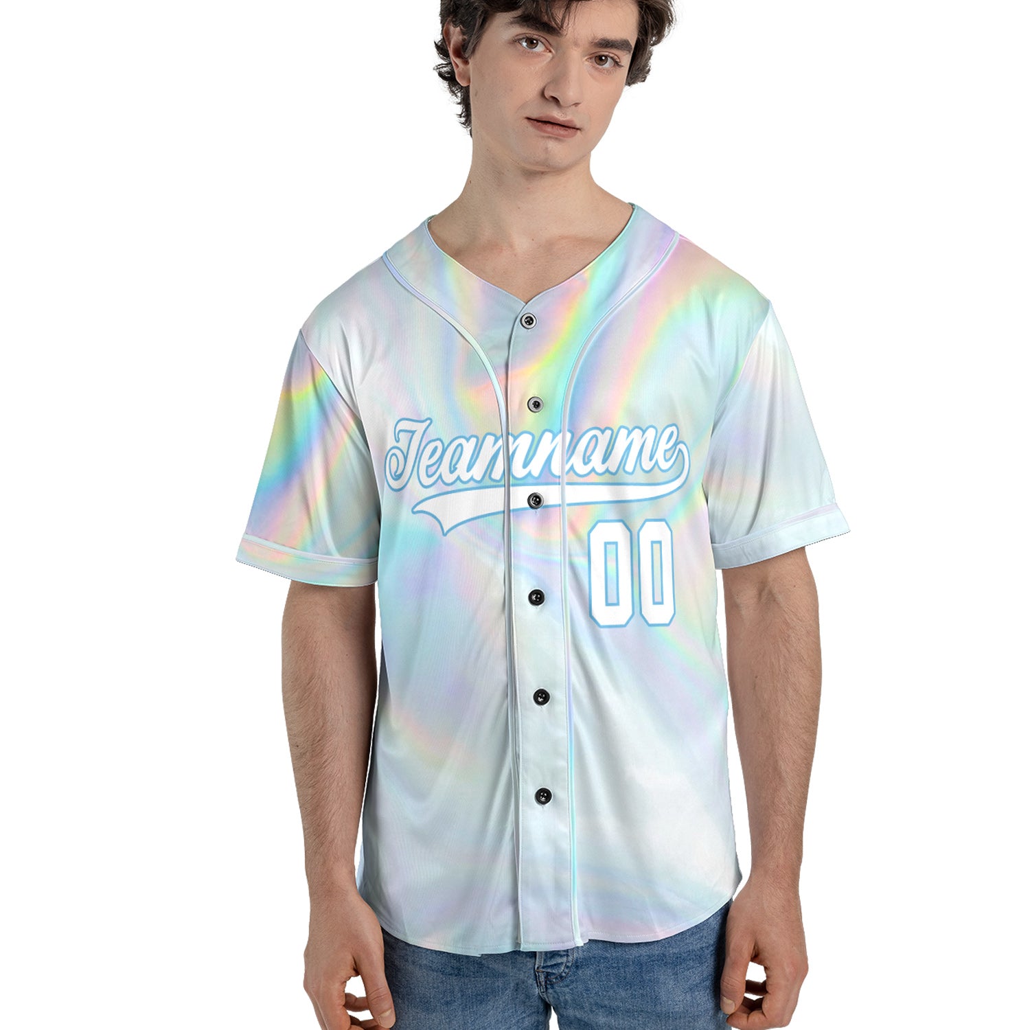 Iridescent Fade Baseball Jersey – Custom Prism Vibe