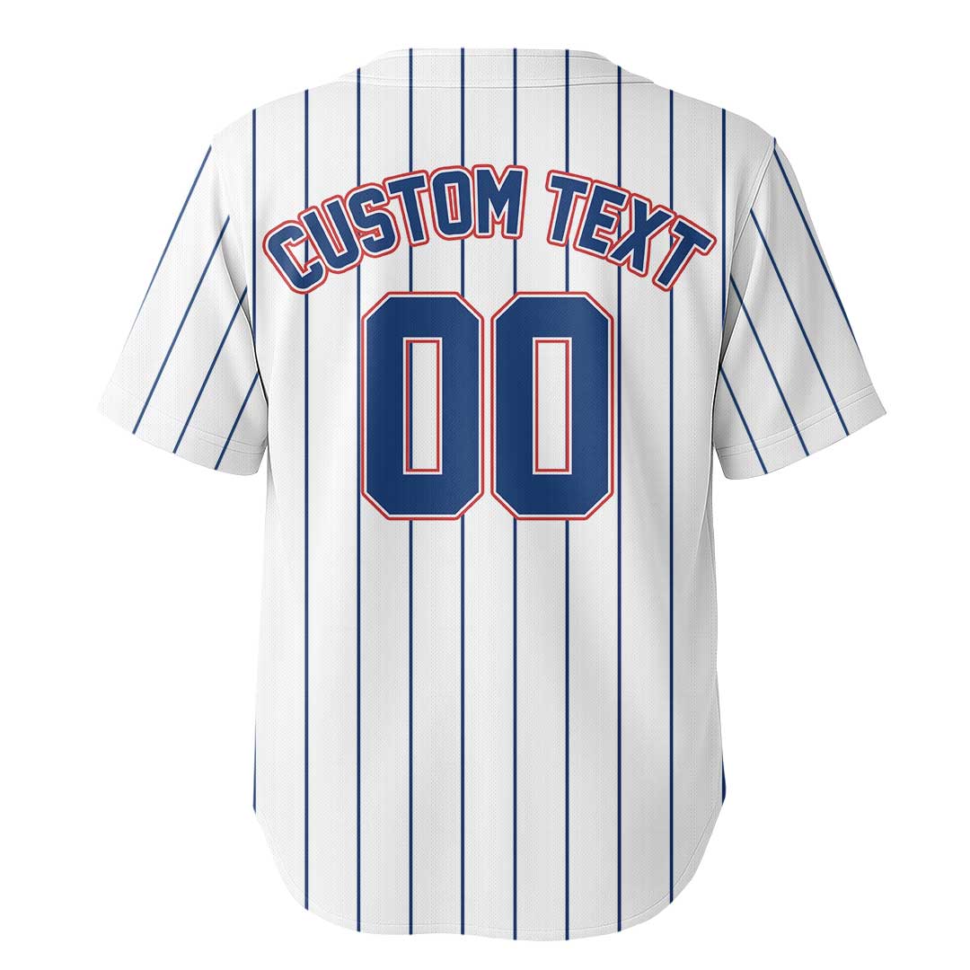 All Star Dad - Custom White Navy Stripe Baseball Jersey