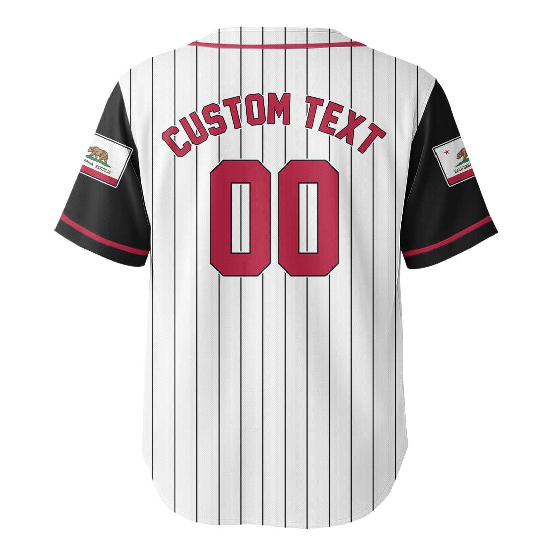 California State Baseball - Custom Black White Baseball Jersey