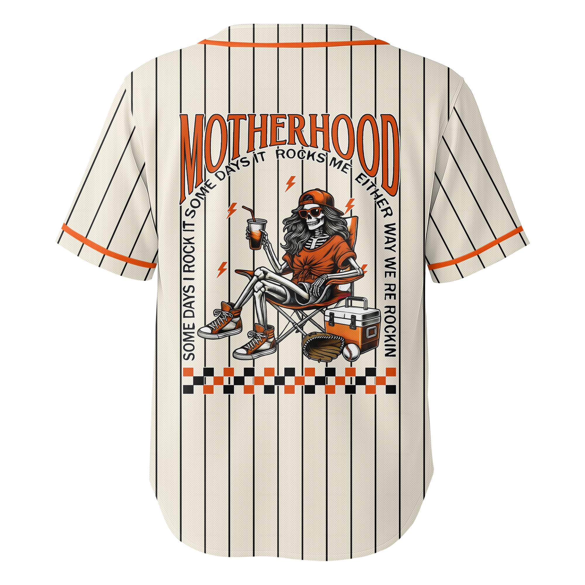 Motherhood Rock It Together - Custom Cream Orange Baseball Jersey