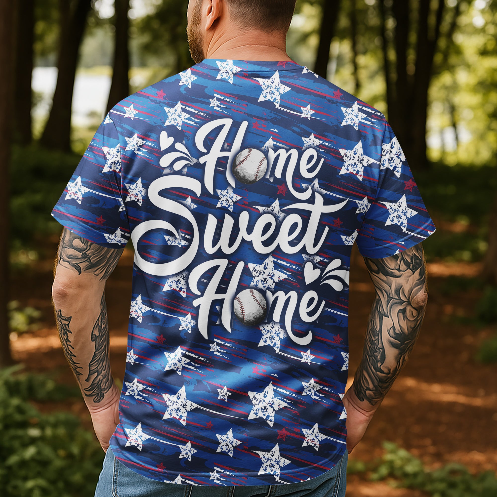 Home Sweet Home All Over Print Baseball T-Shirt