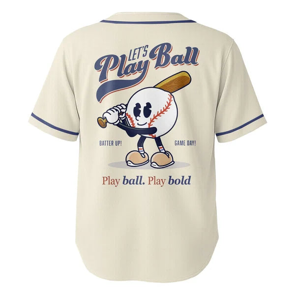 Baseball Retro Character- Let's Play Baseball - Baseball Lovers Retro Shirts Retro Jersey