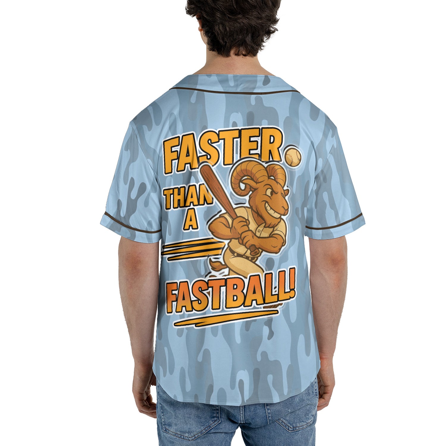 Aries Zodiac Baseball Jersey – Blue Camo FlameStrike Edition