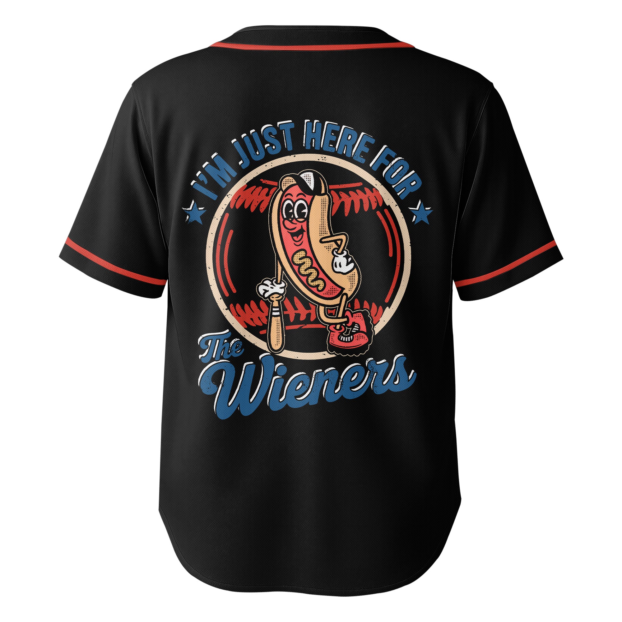 I'm Just Here For The Wiener - Custom Fouth of July Vintage Baseball Jersey