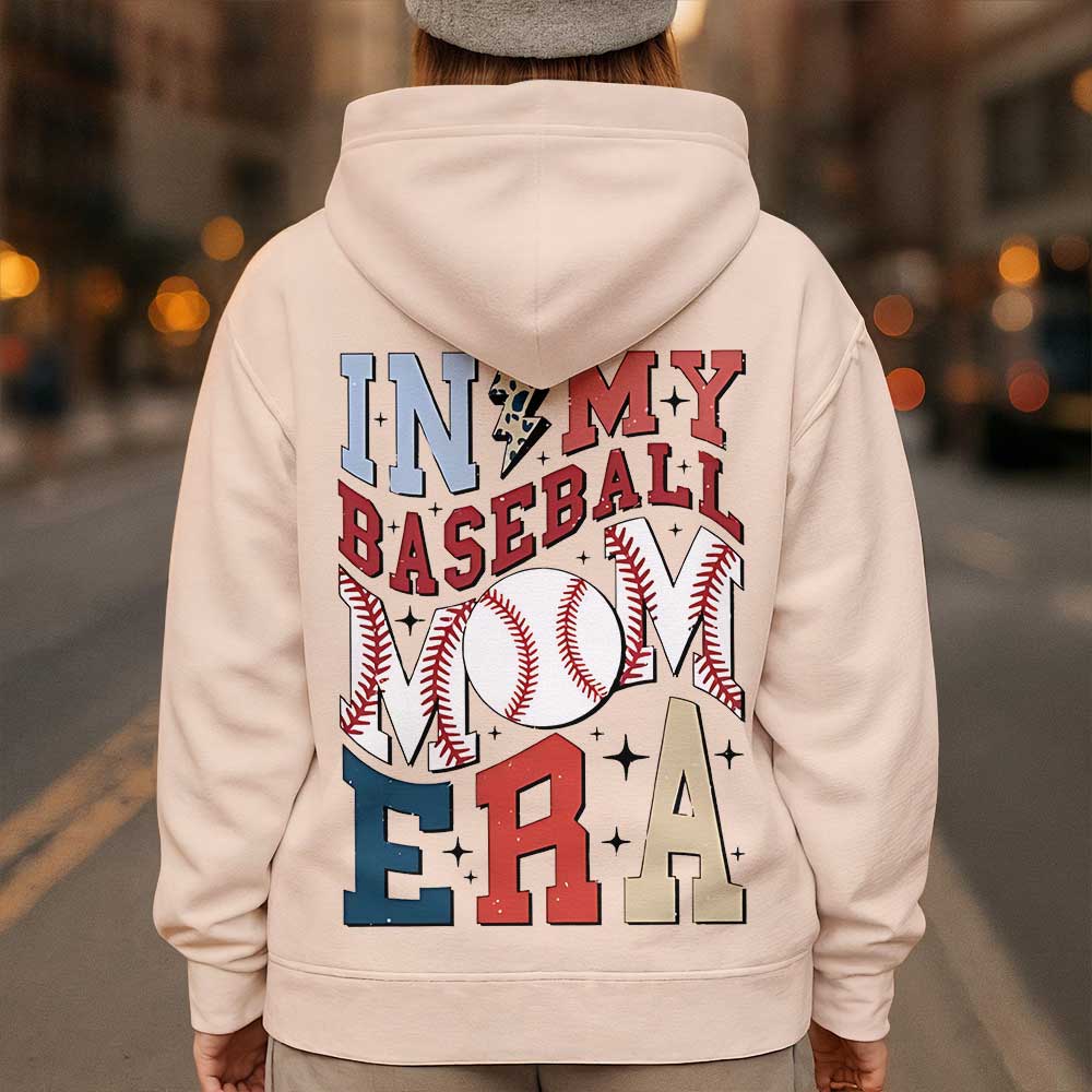 In My Baseball Mom Era - All Over Print Baseball Hoodie