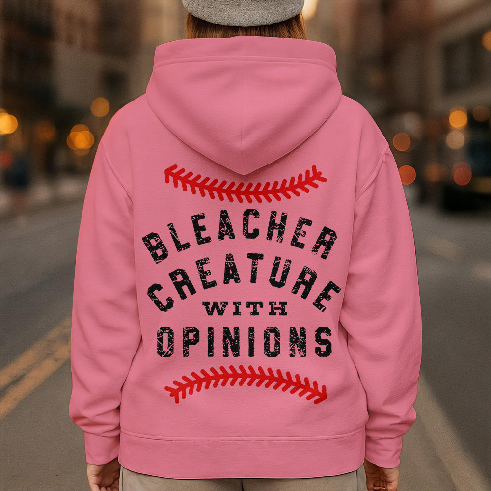 Baseball Mom Bleacher Creature With Opinions - All Over Print Baseball Hoodie