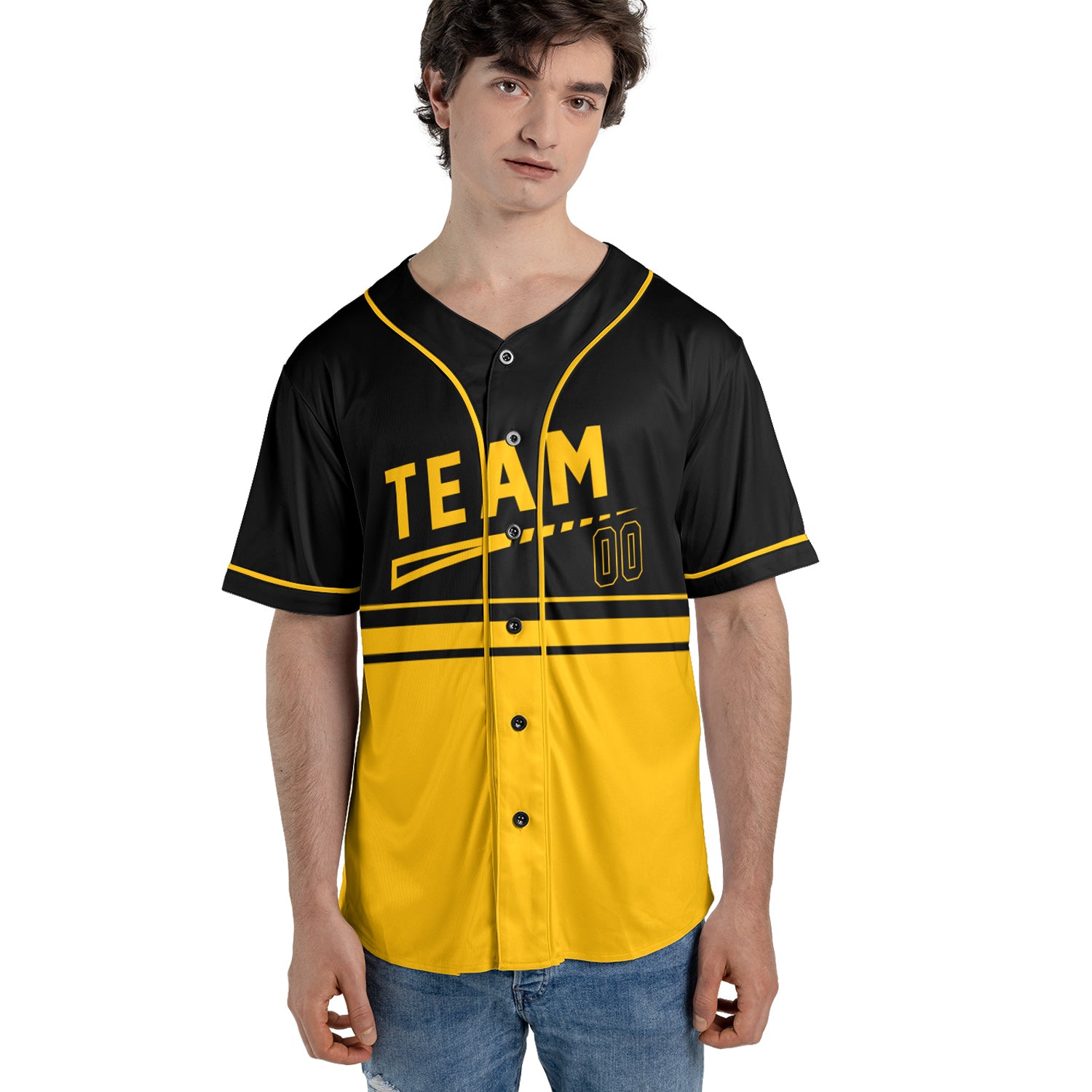 Custom Black-Gold Performance Baseball Jersey