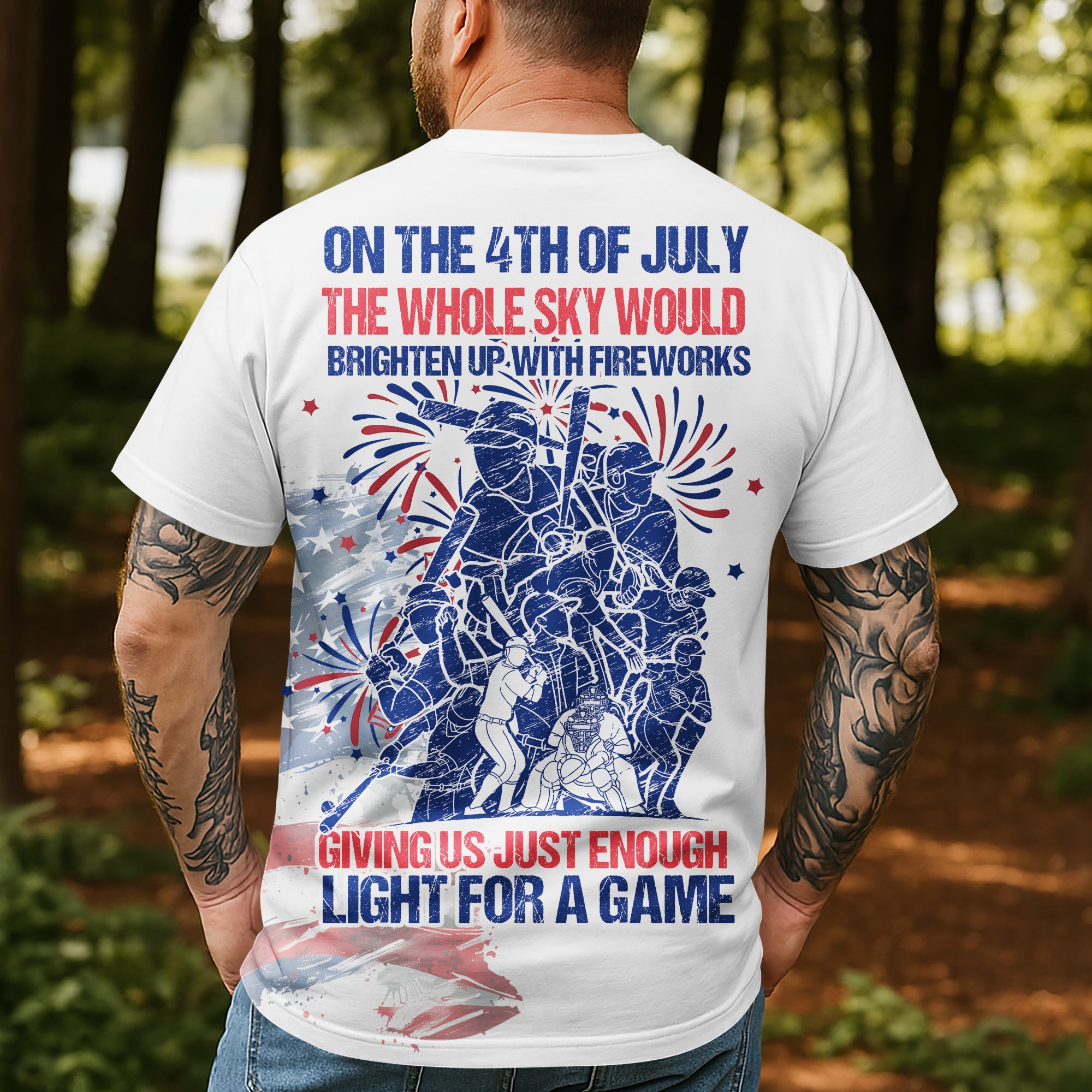 Enough Light For A Game All Over Print Fourth Of July T-Shirt