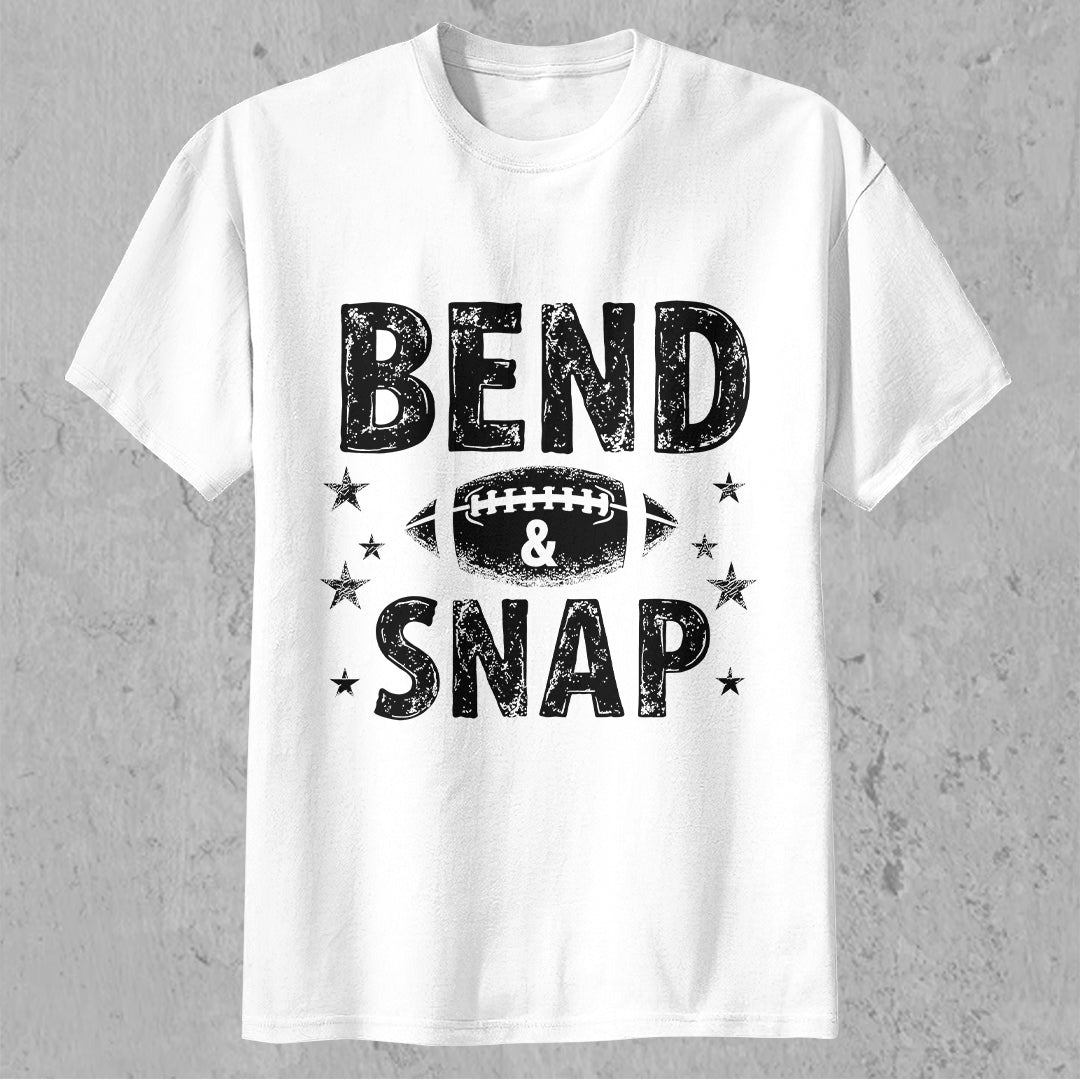 Bend & Snap Football - Black and White Tshirt for Football Season