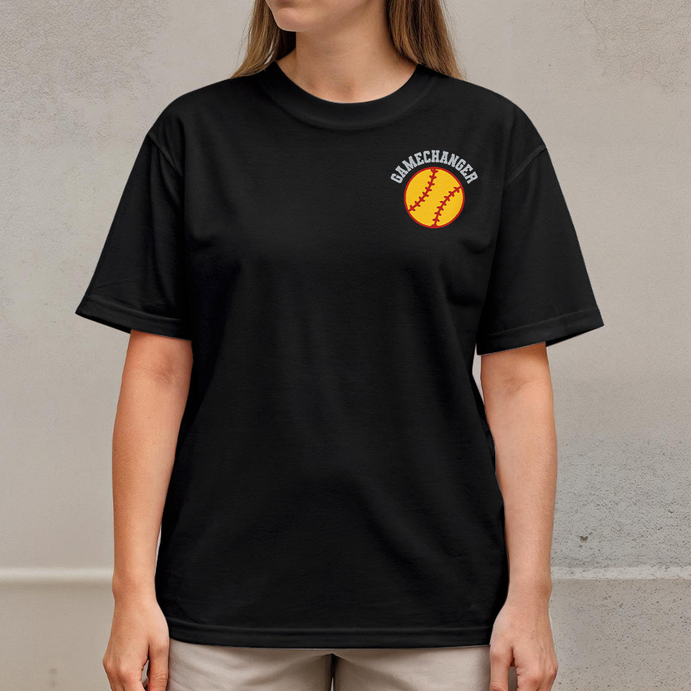 I'm Doing Gamechanger - Black and White Softball Tshirt